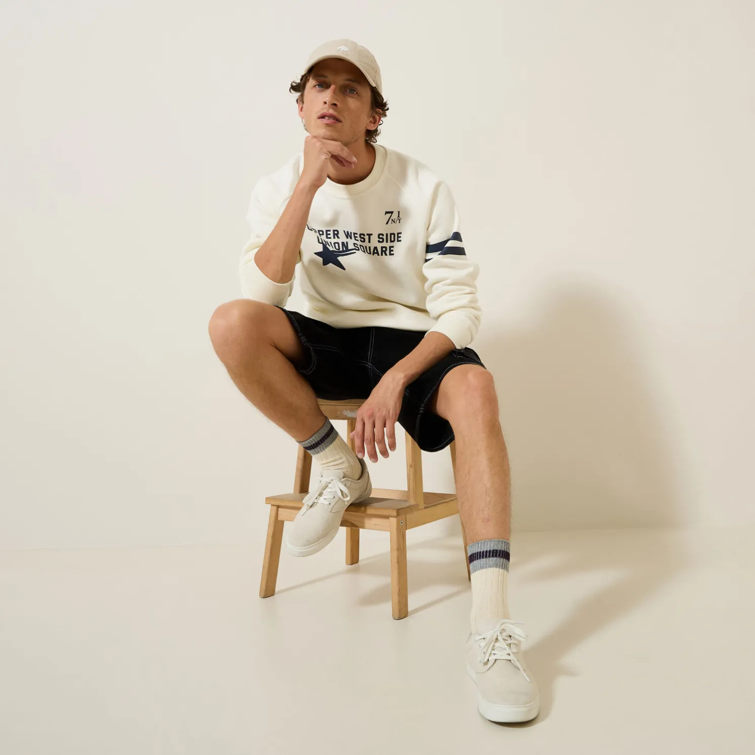 Sweater met ronde hals en print