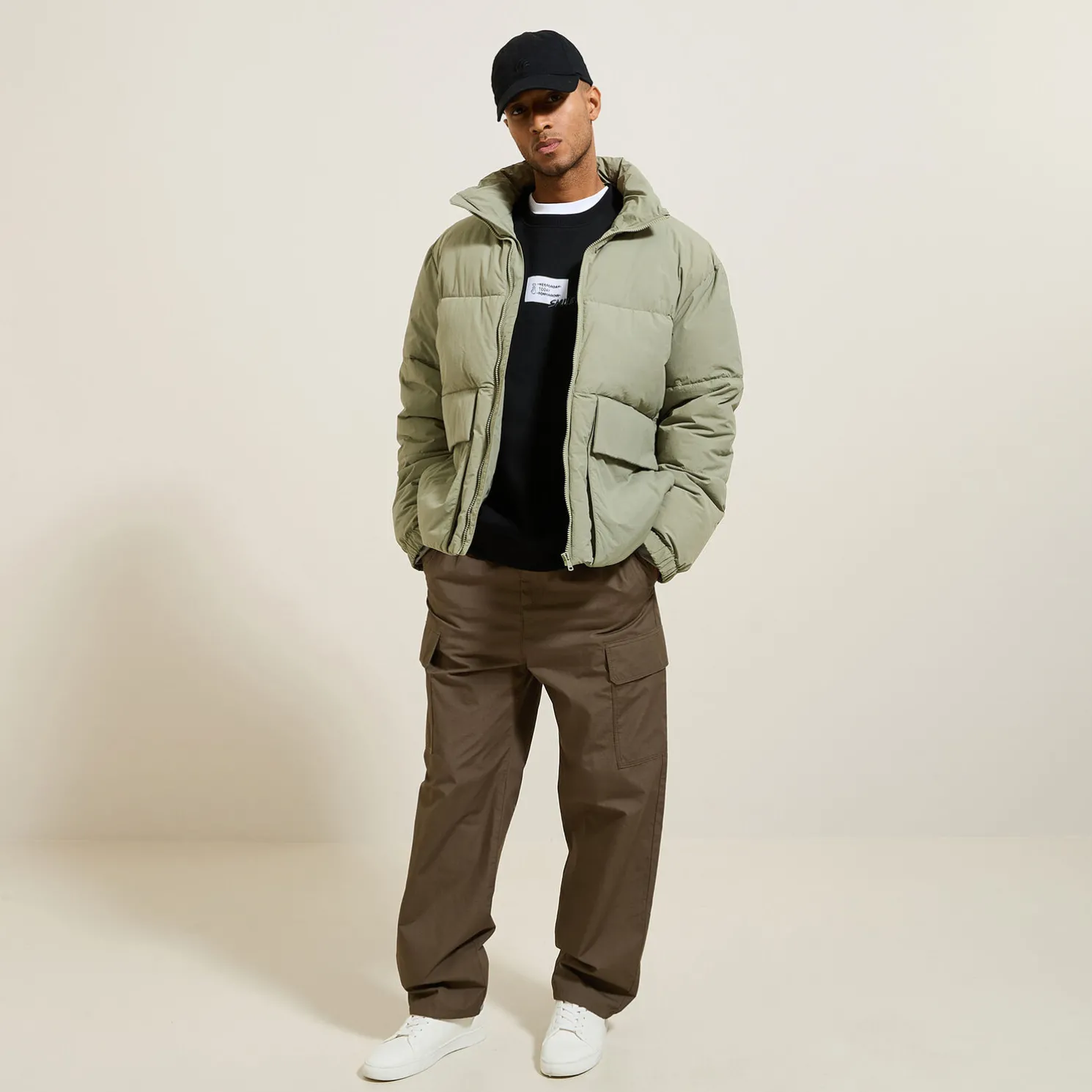 Sweater met ronde hals en print vooraan