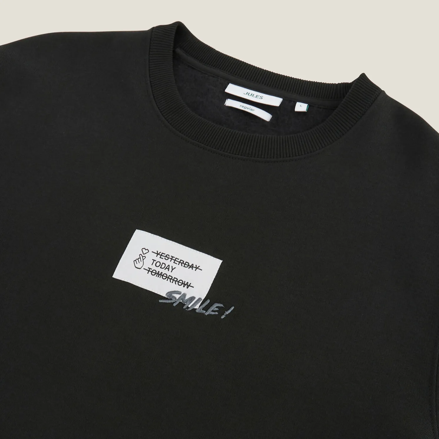 Sweater met ronde hals en print vooraan