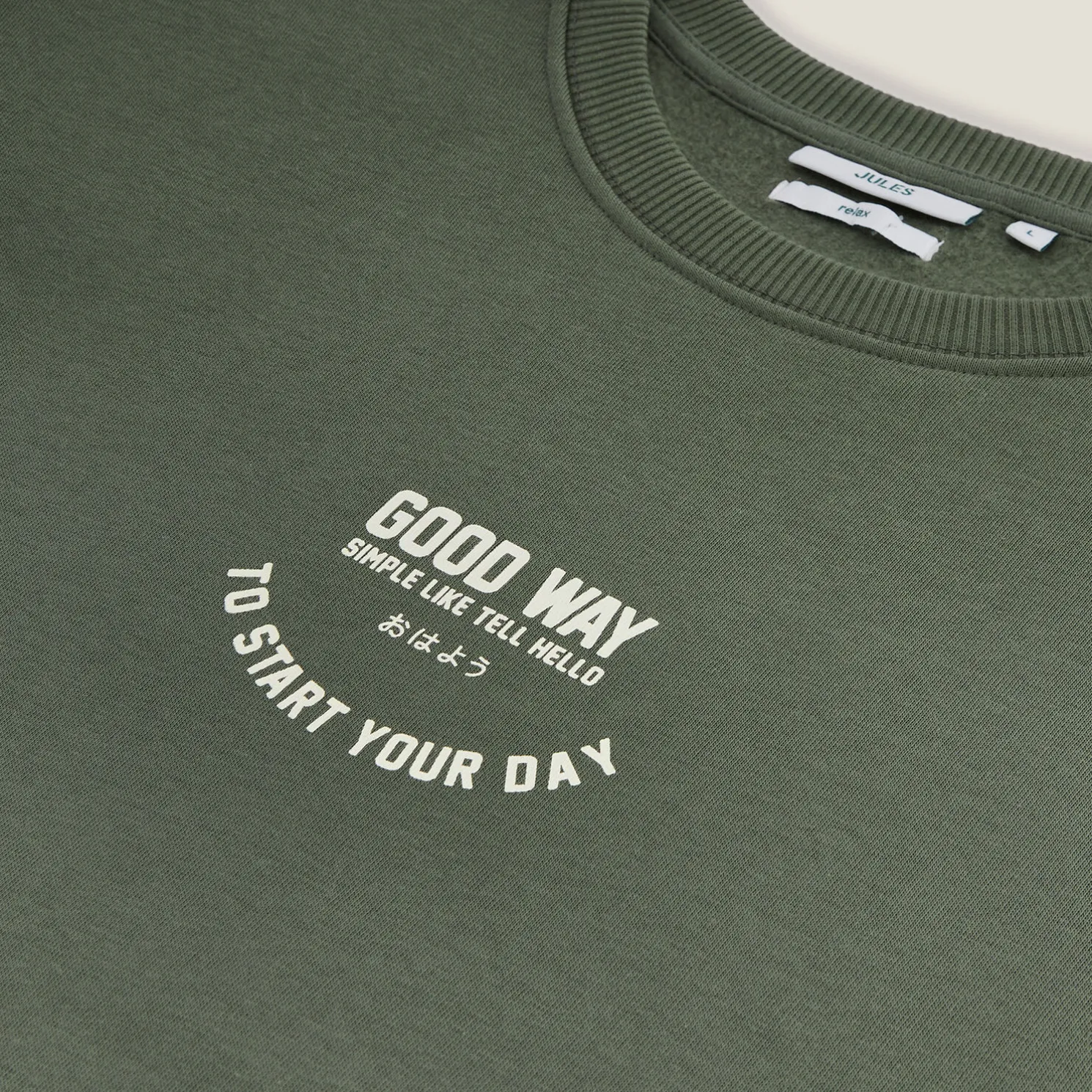 Sweater met ronde hals en print op voor-en achterk