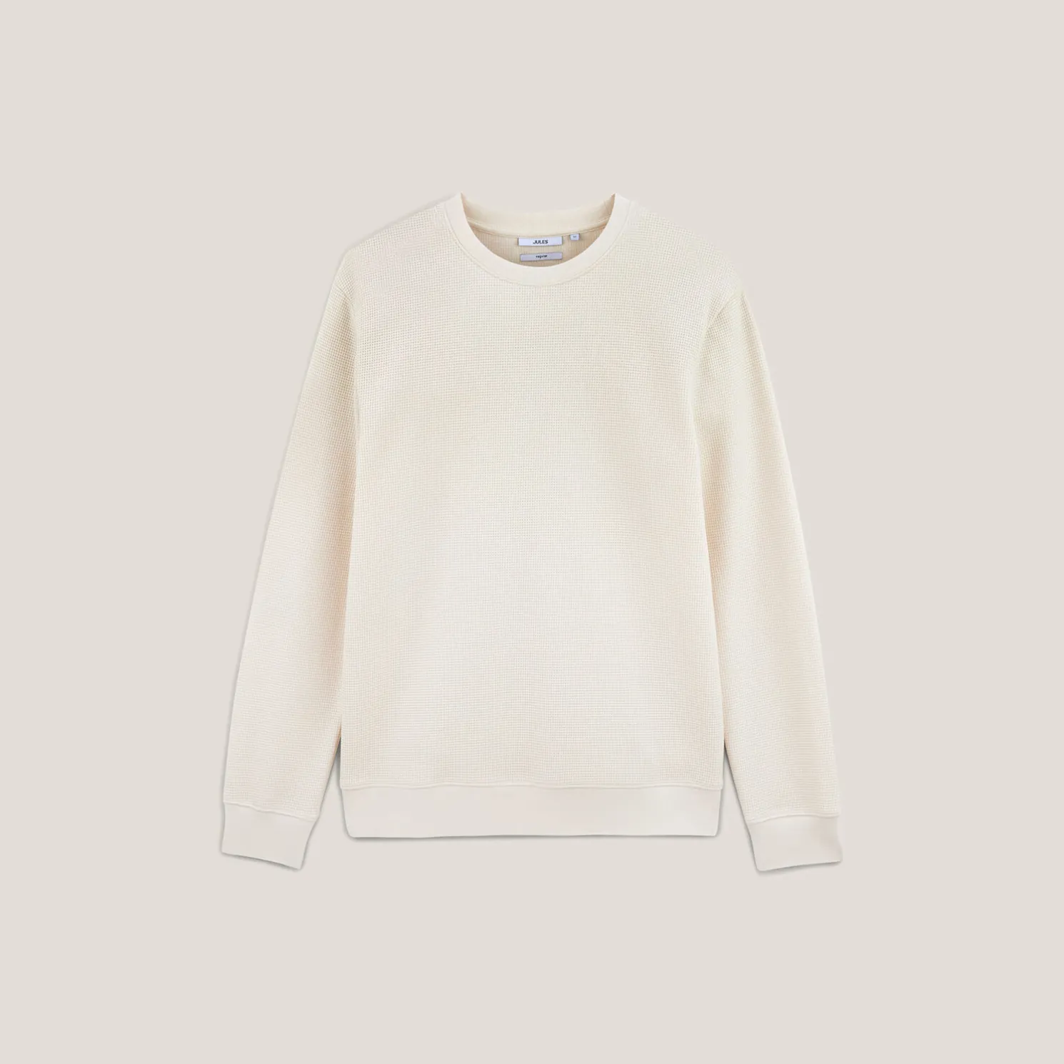 Sweater met ronde hals in wafelstof