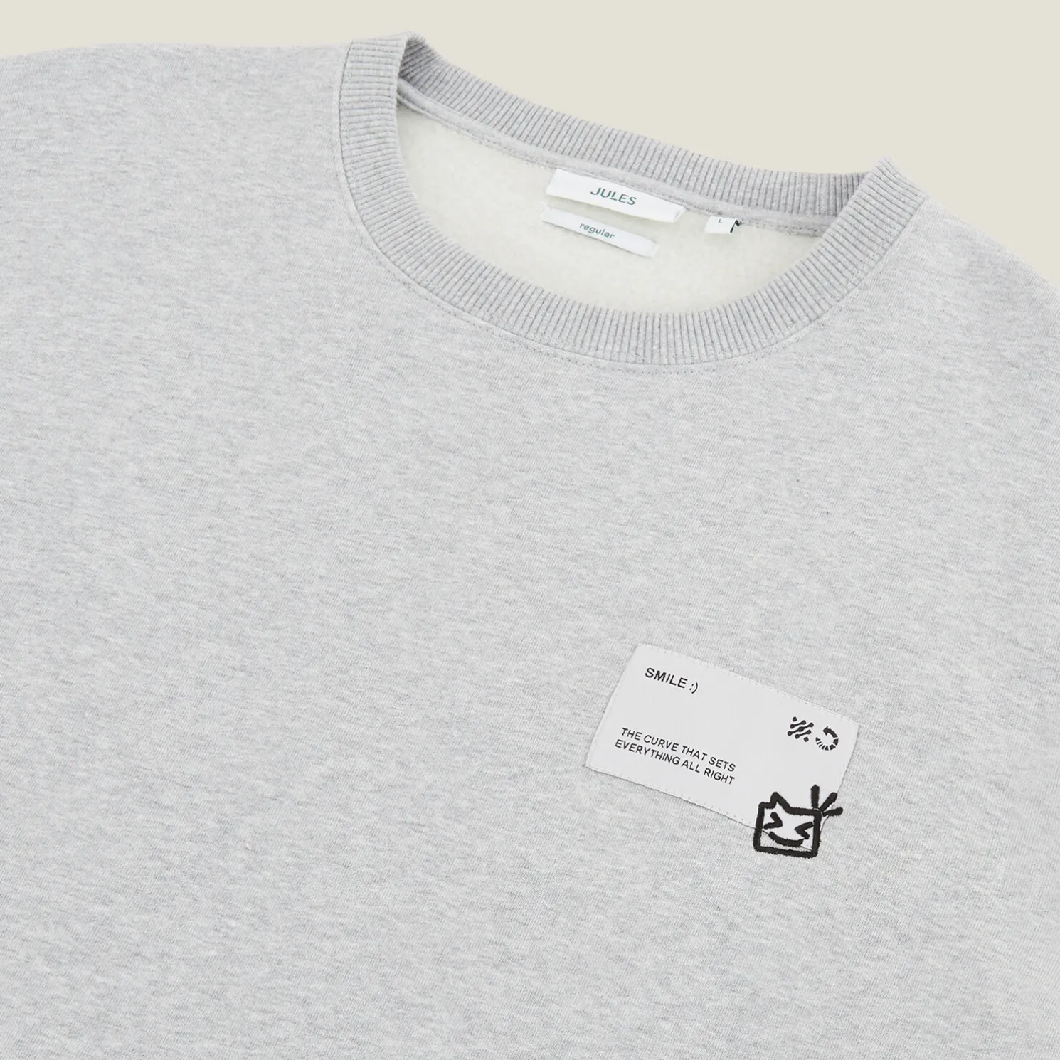 Sweater met ronde hals en print vooraan