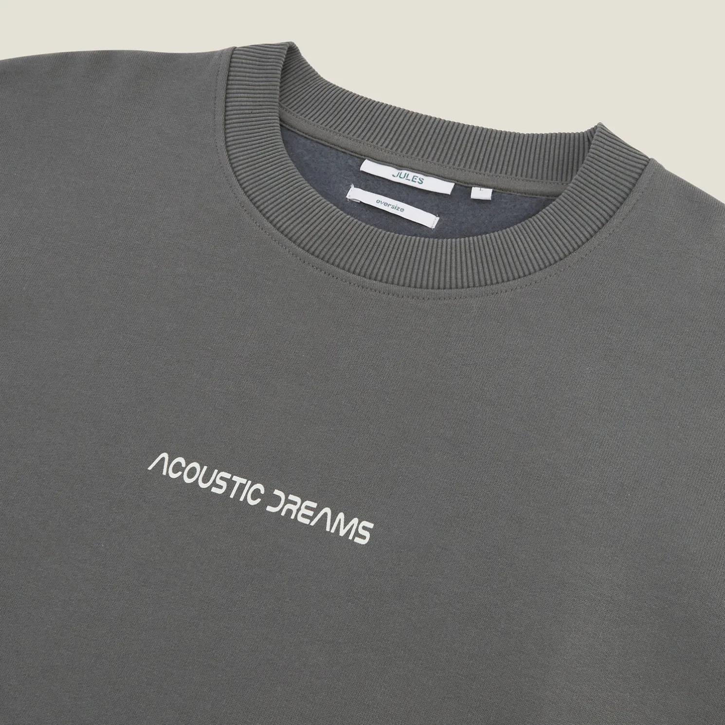 Sweater met ronde hals en print op voor-en achterk