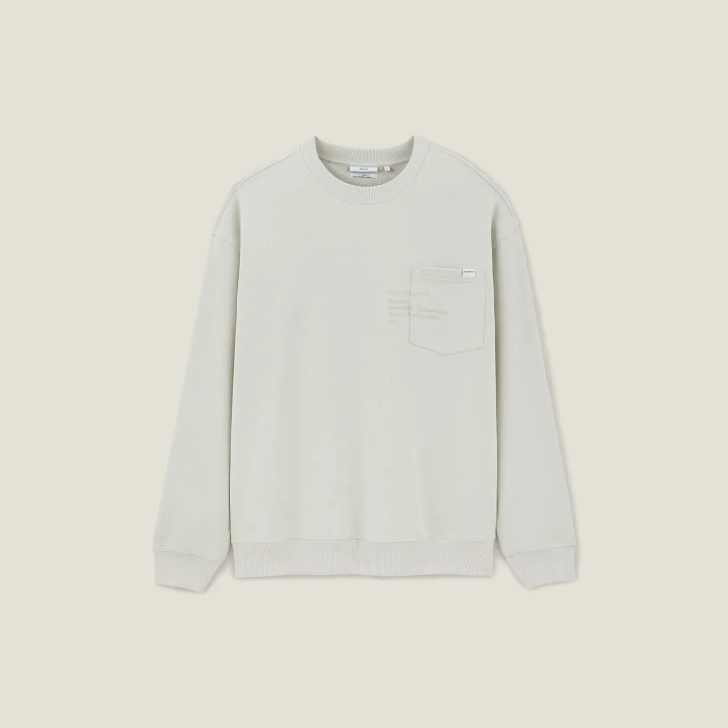 Sweater ronde hals, zak en afbeelding