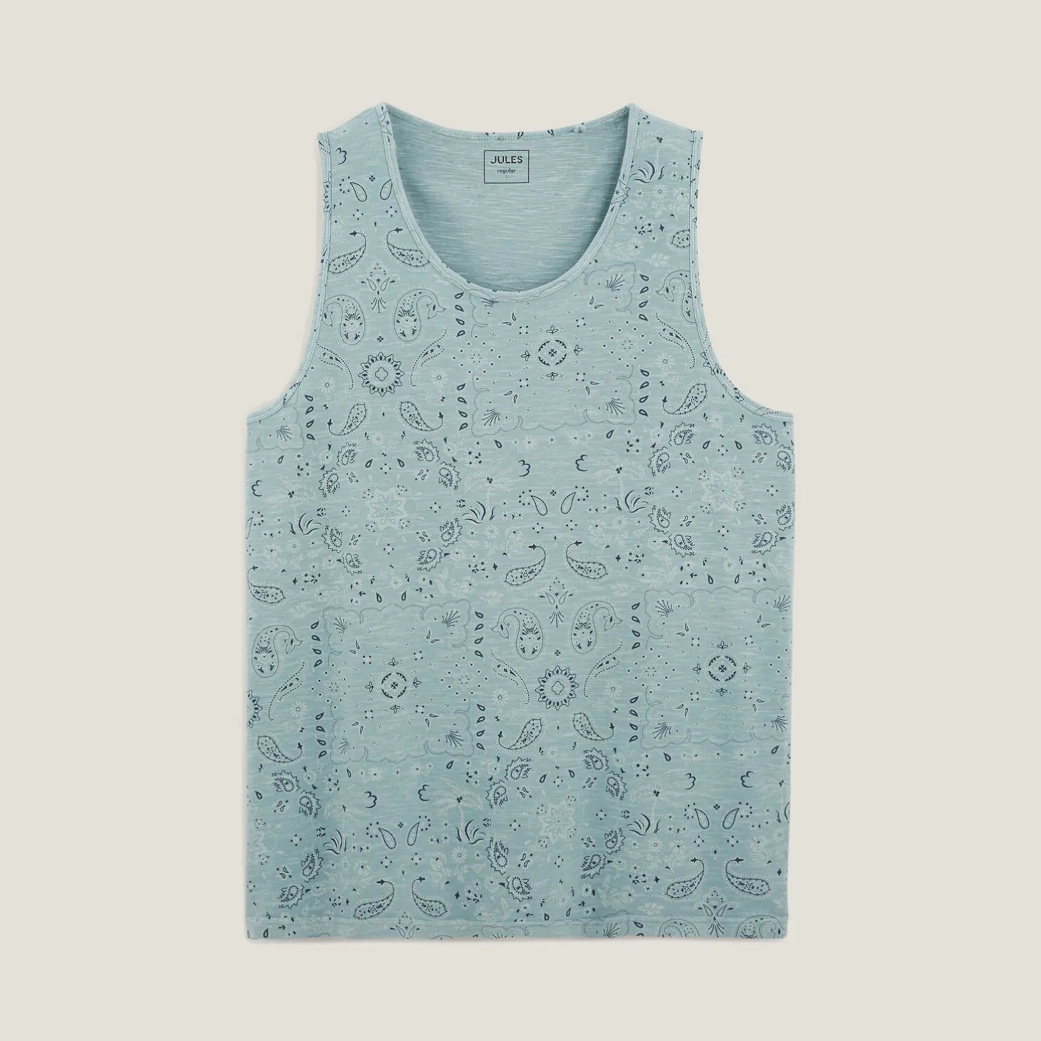 tRegular mouwloos hemdje met print