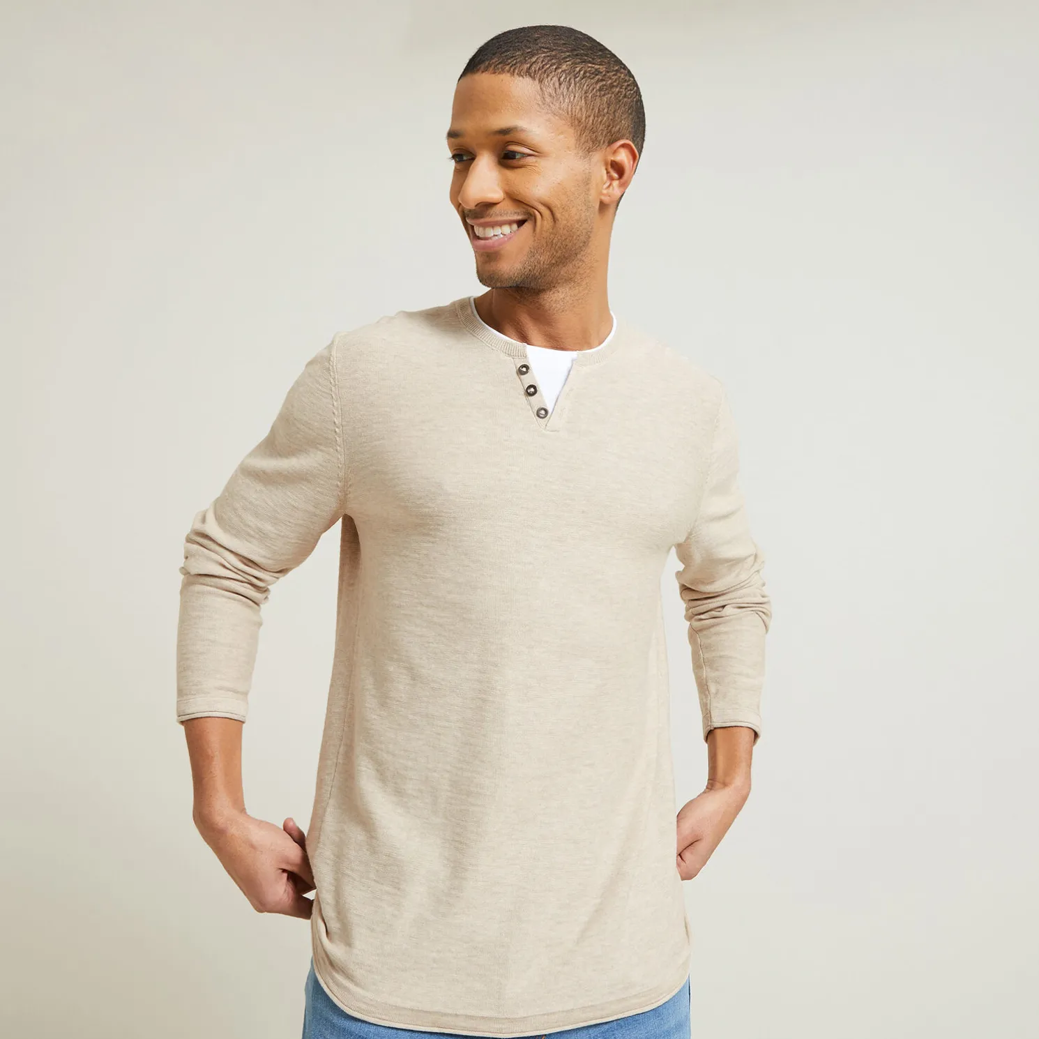 Trui met dubbele halslijn