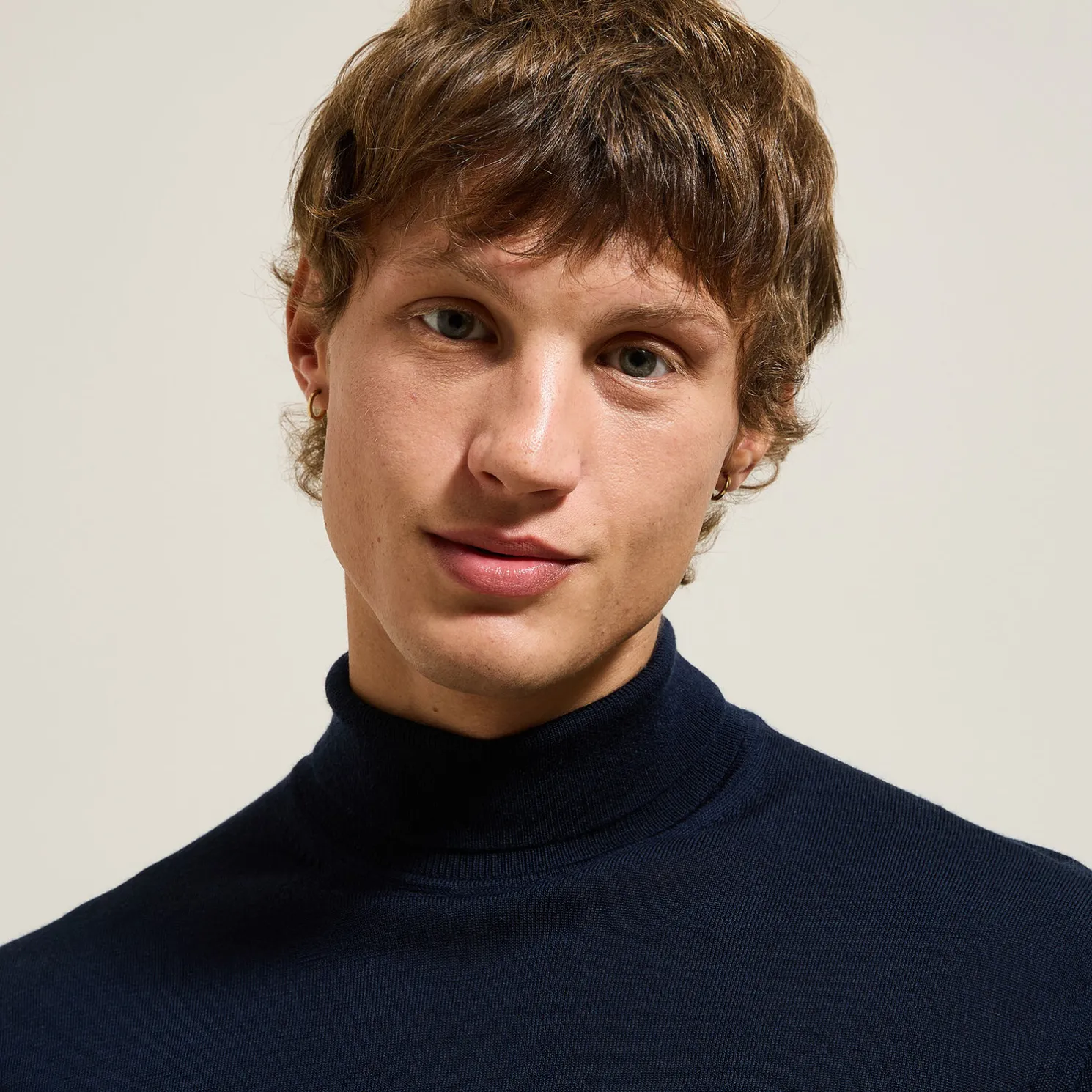 Trui met rolkraag in merinoswol