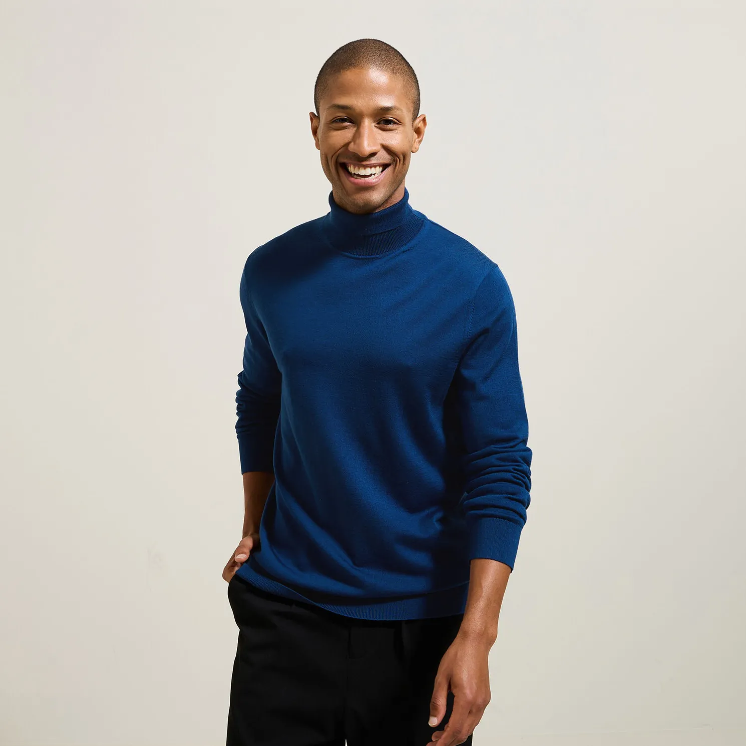 Trui met rolkraag in merinoswol