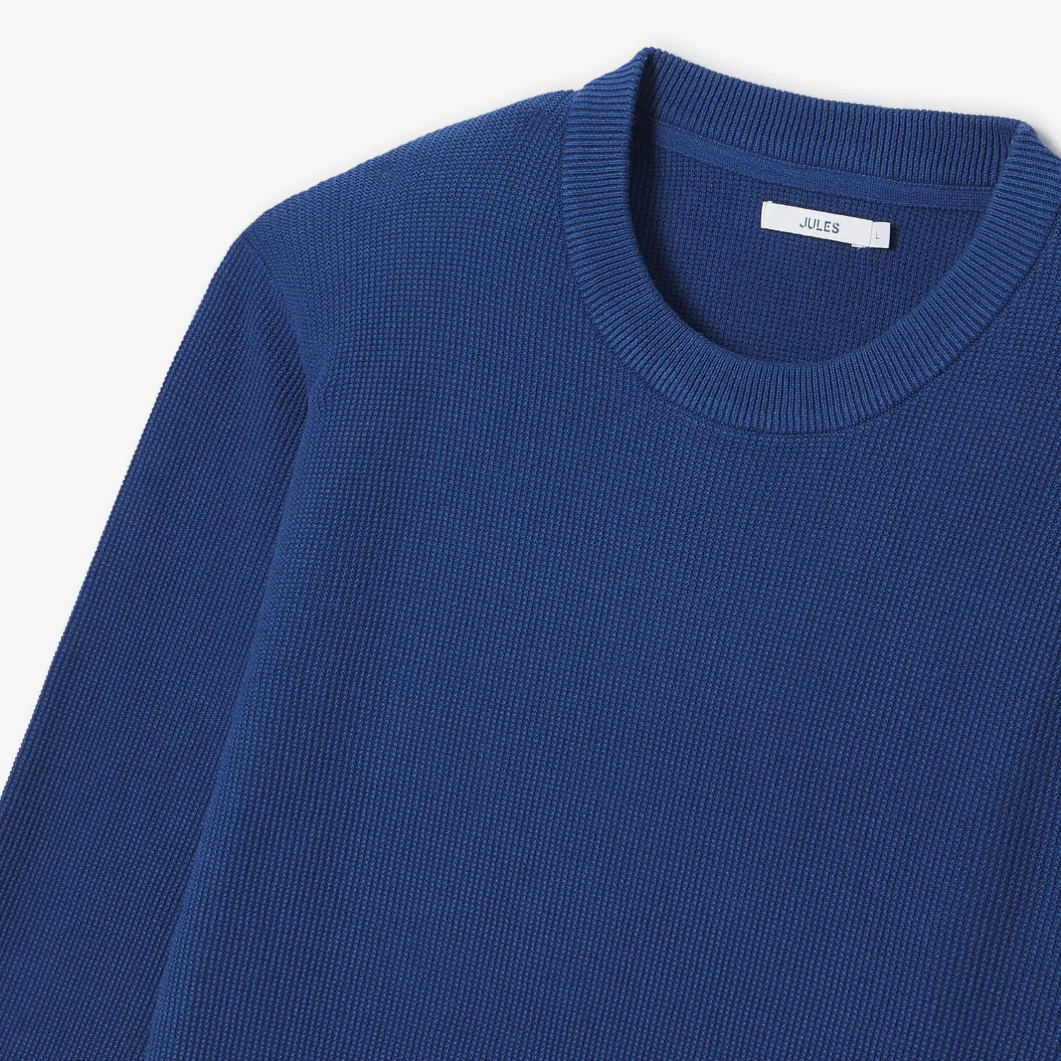 Trui met ronde hals en stekenpatroon