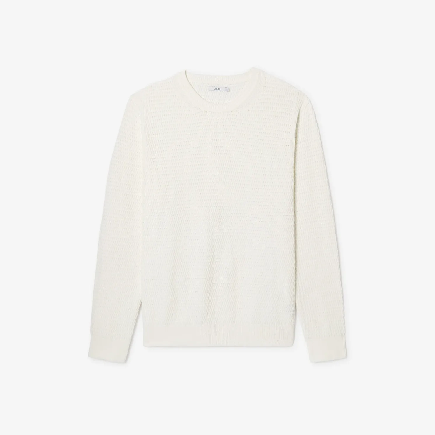 Trui met ronde hals en reliëfsteken