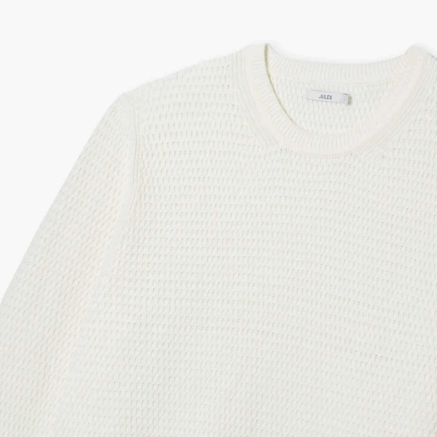 Trui met ronde hals en reliëfsteken