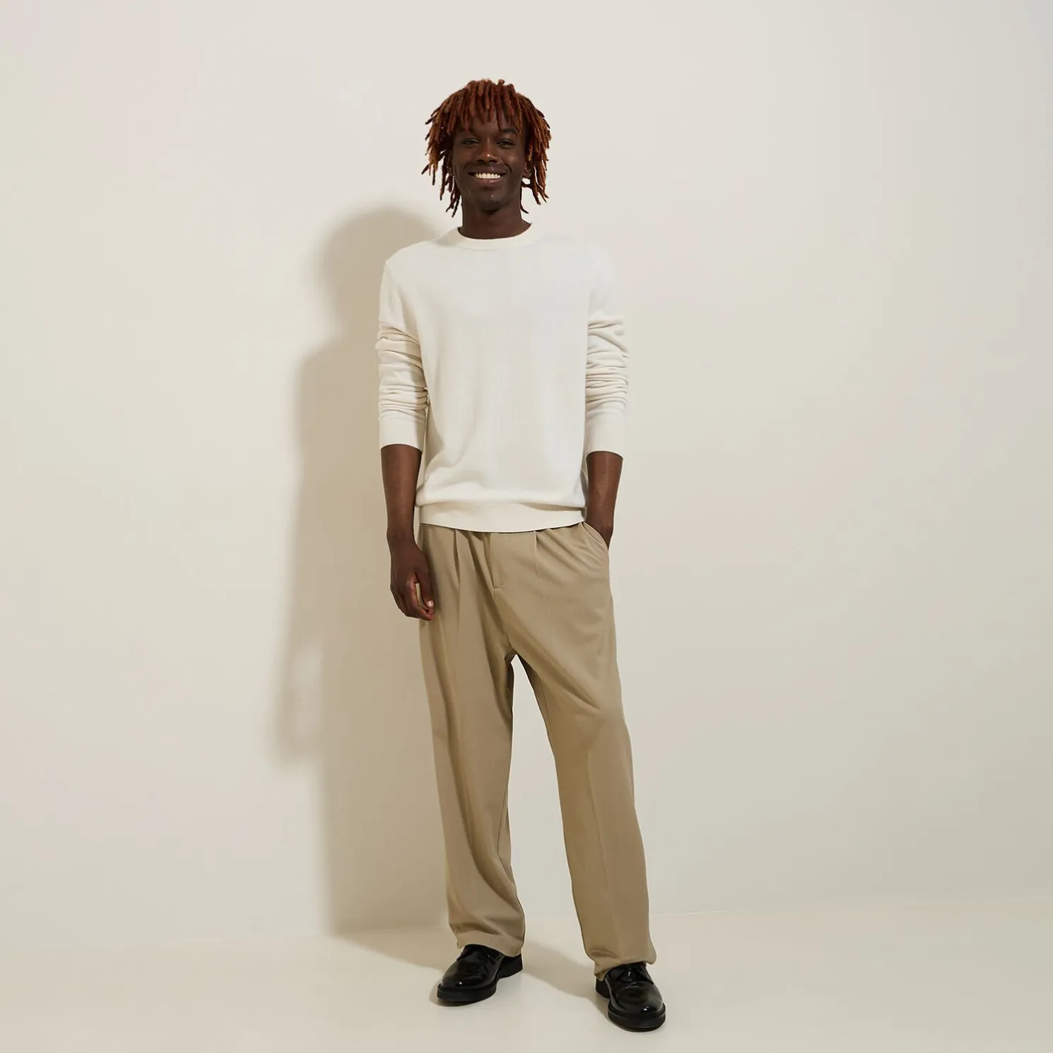 Trui met ronde hals van merinos/kasjmiermix