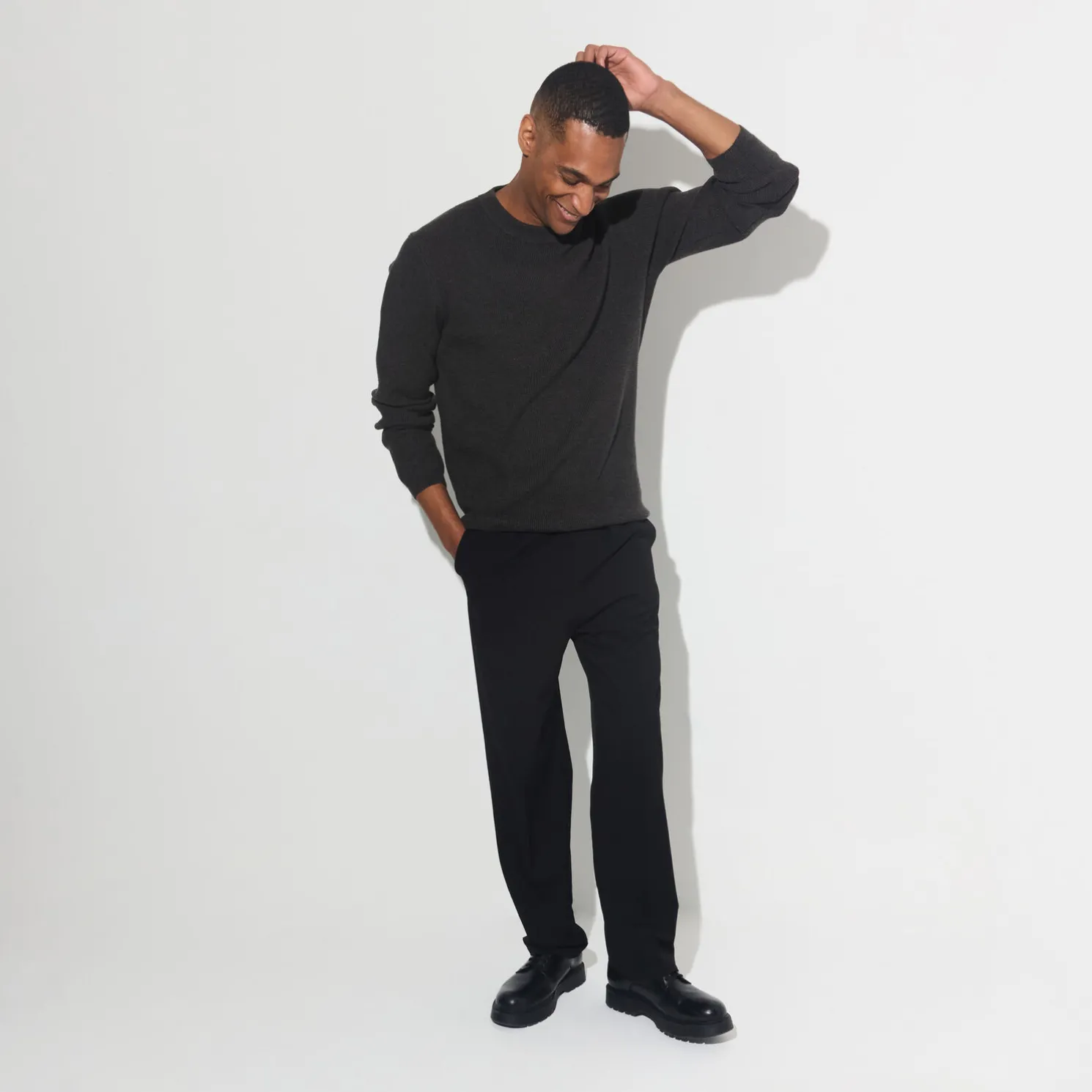 Trui met ronde hals in stekenpatroon