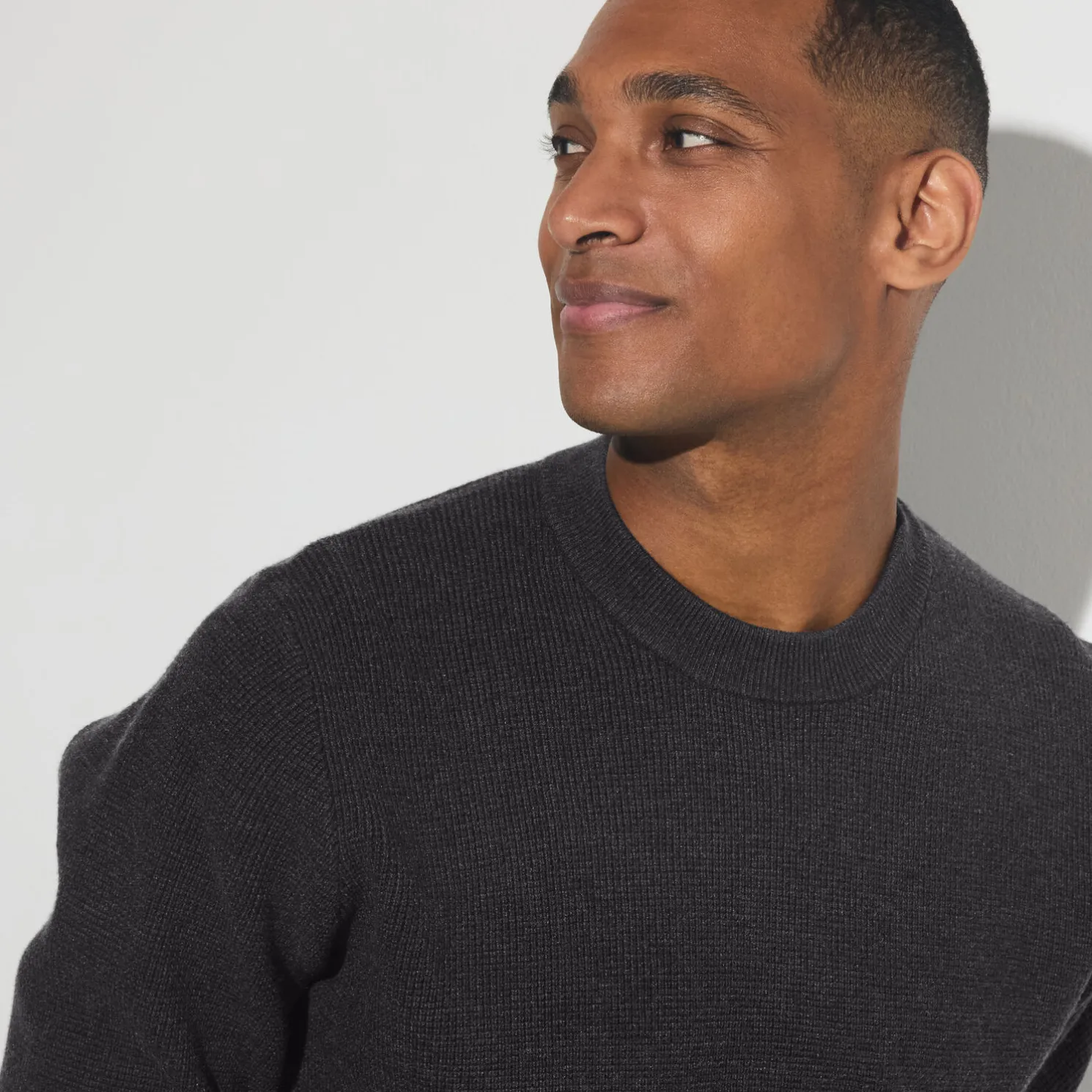 Trui met ronde hals in stekenpatroon