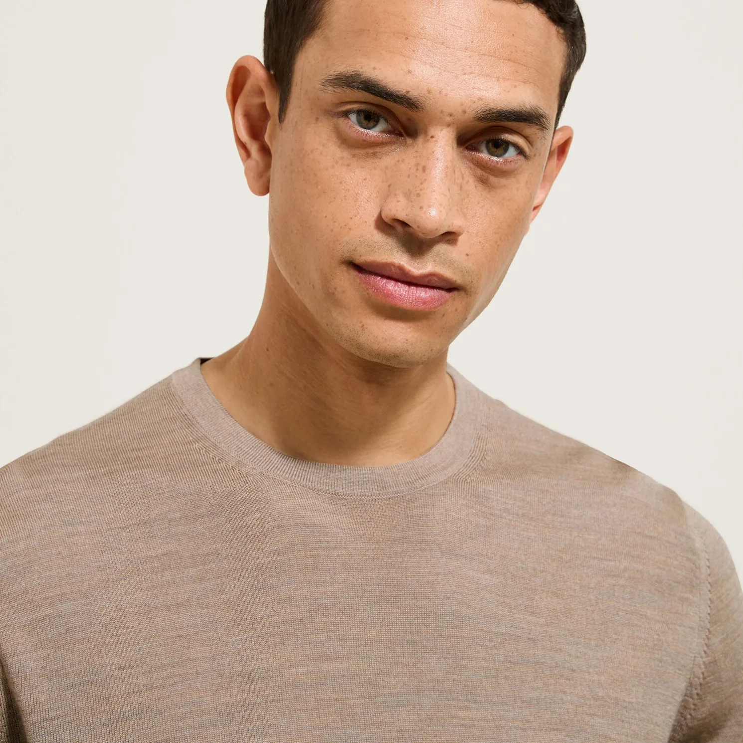 Trui met ronde hals in merinoswol