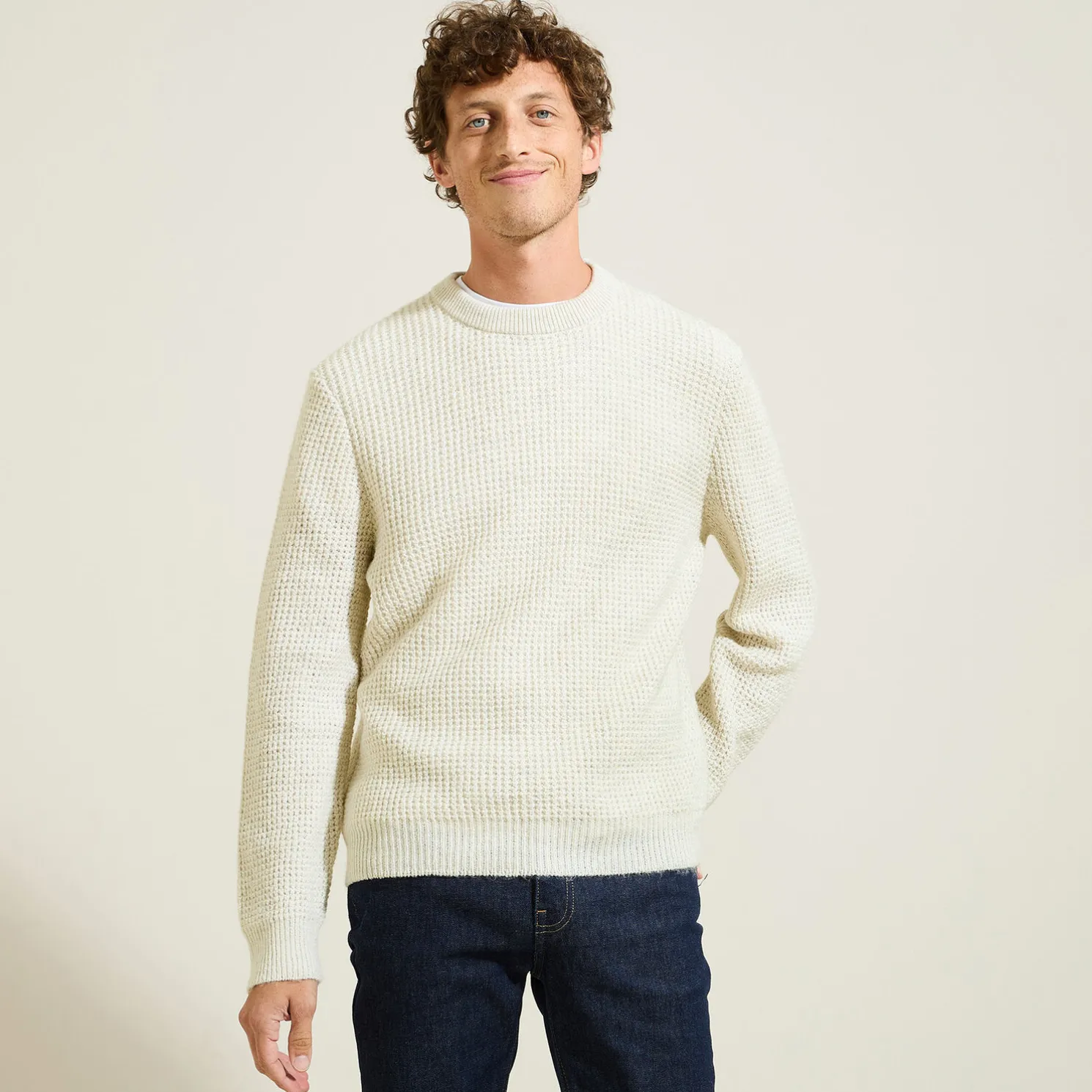 Trui met ronde hals en fantasiestekenpatroon