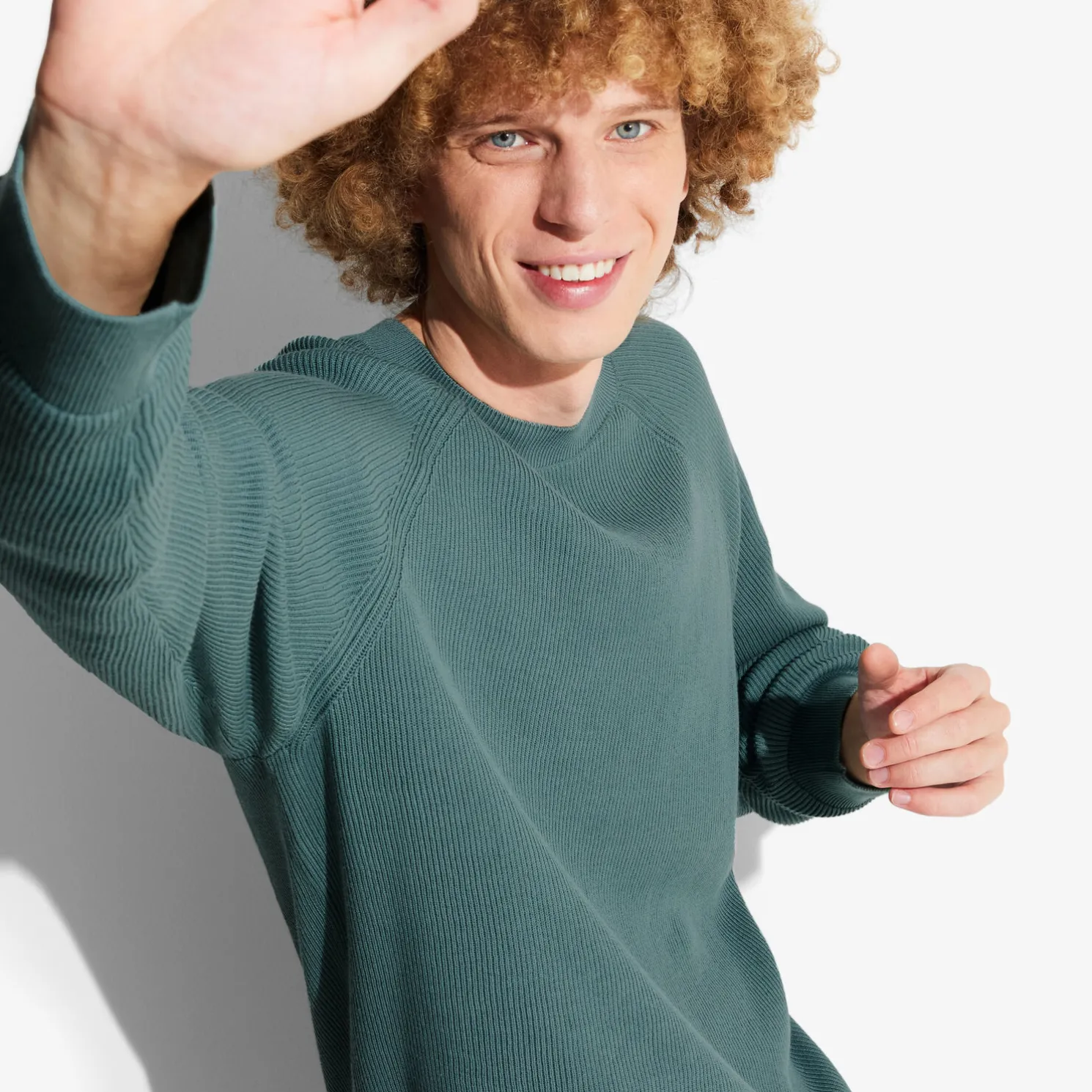 Trui met ronde hals in ribstof