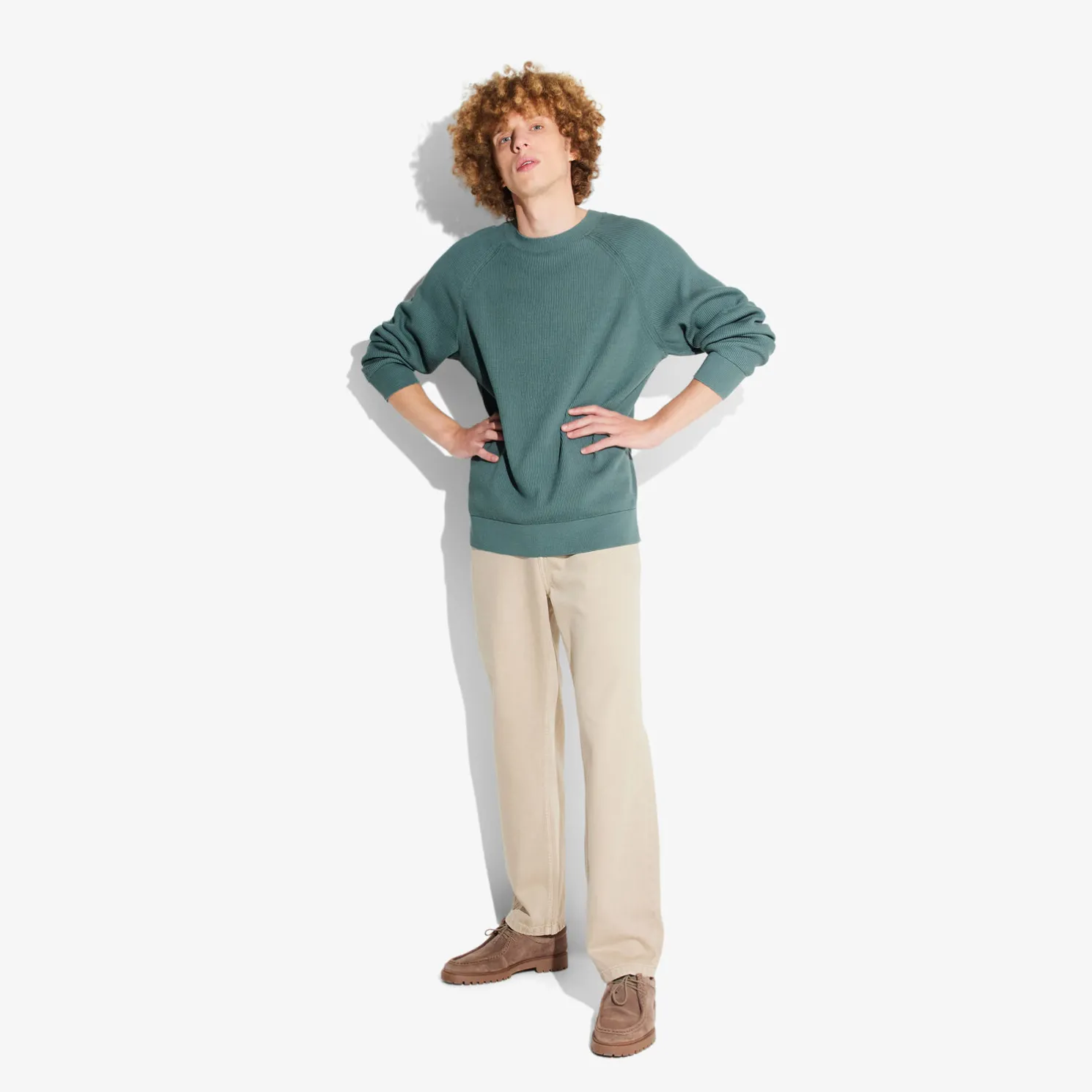 Trui met ronde hals in ribstof