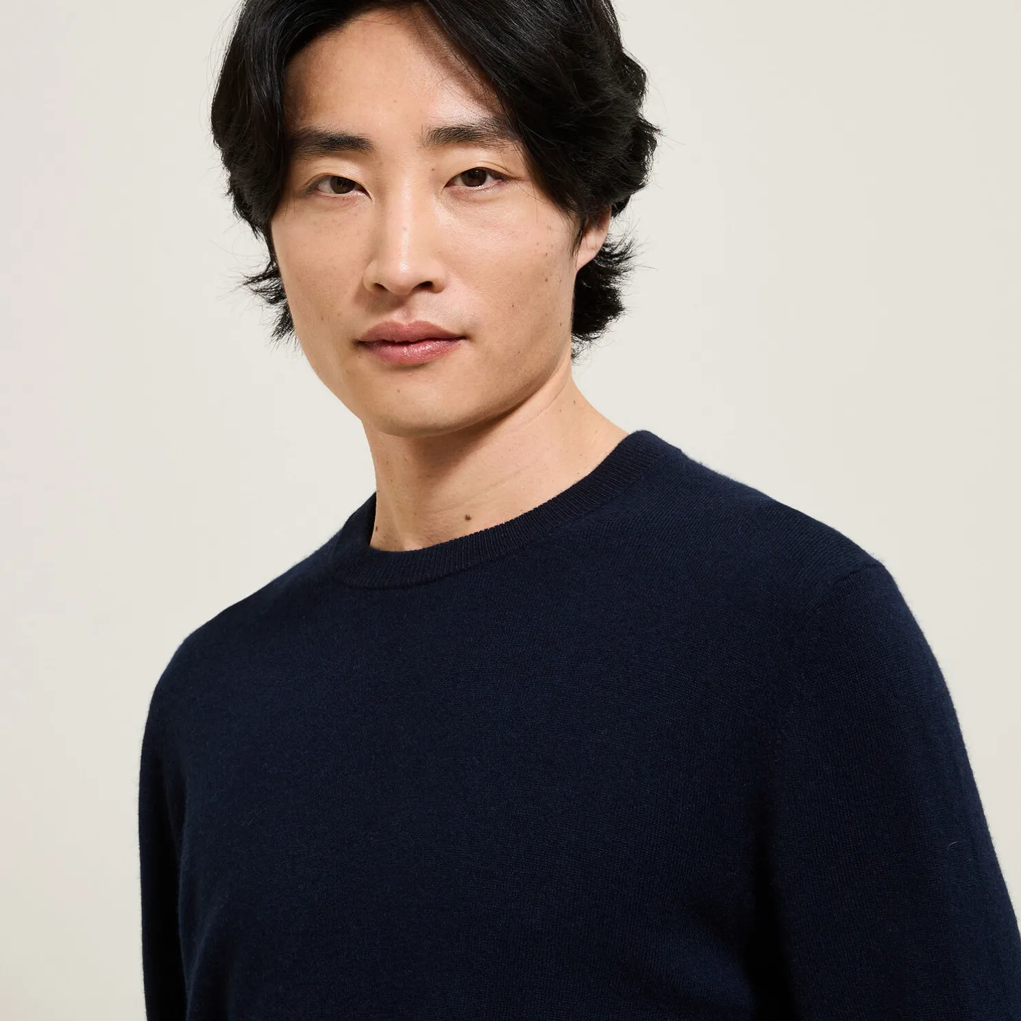 Trui met ronde hals van merinos/kasjmiermix