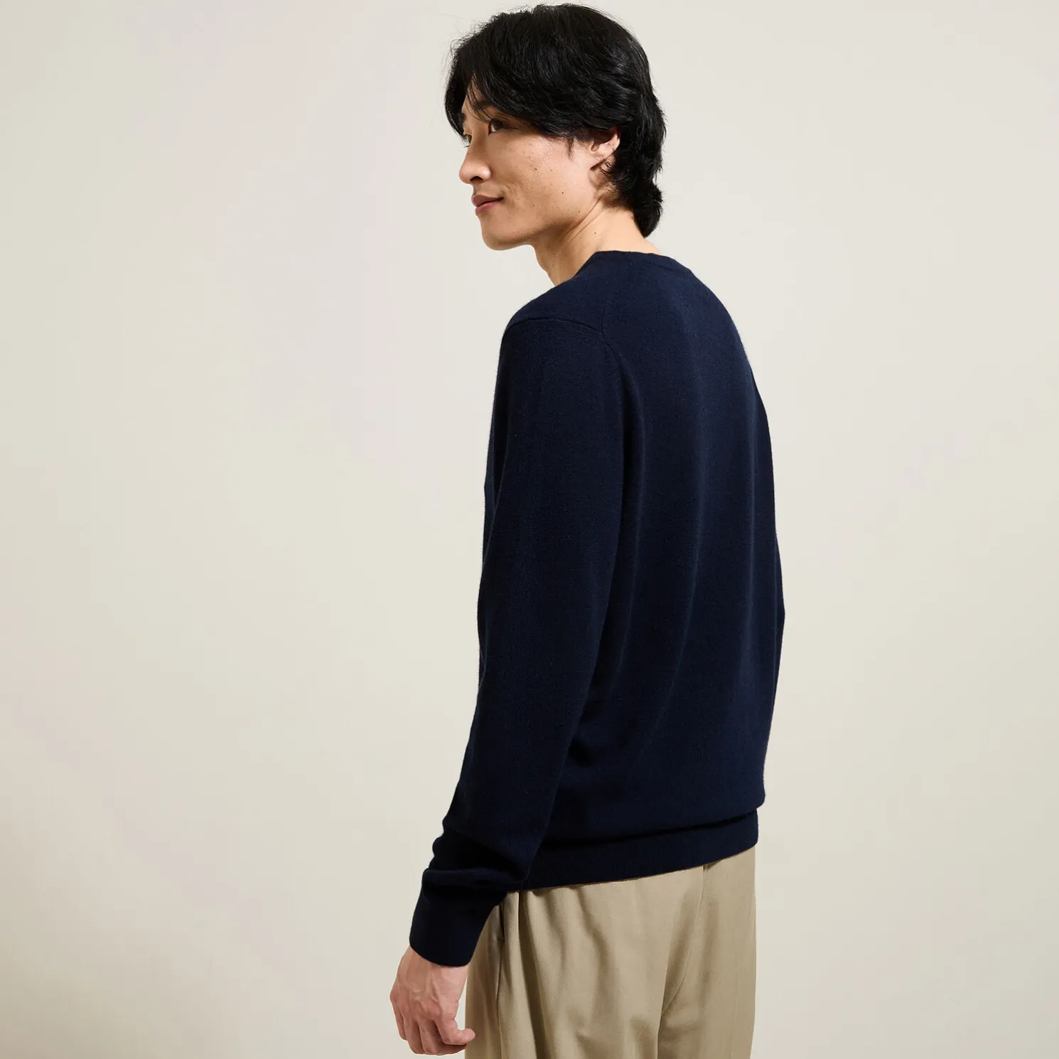 Trui met ronde hals van merinos/kasjmiermix