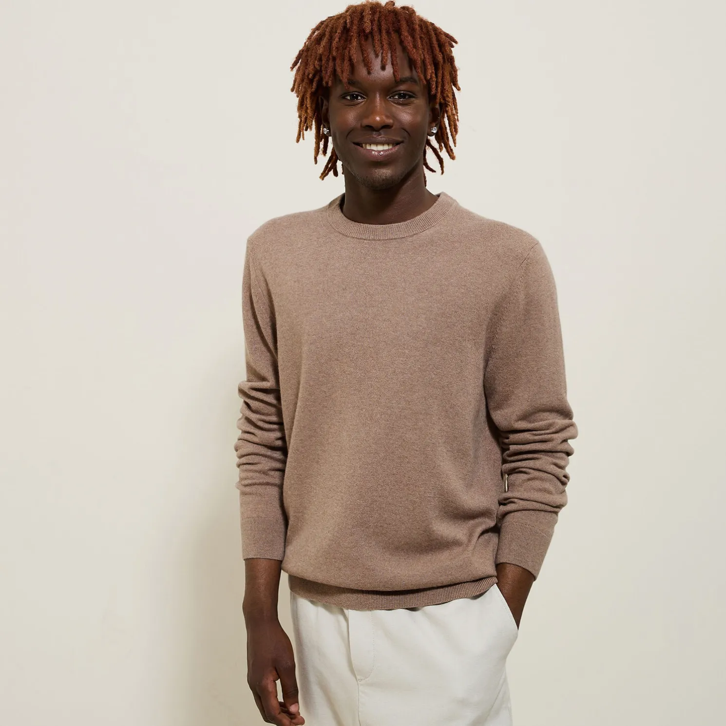 Trui met ronde hals van merinos/kasjmiermix