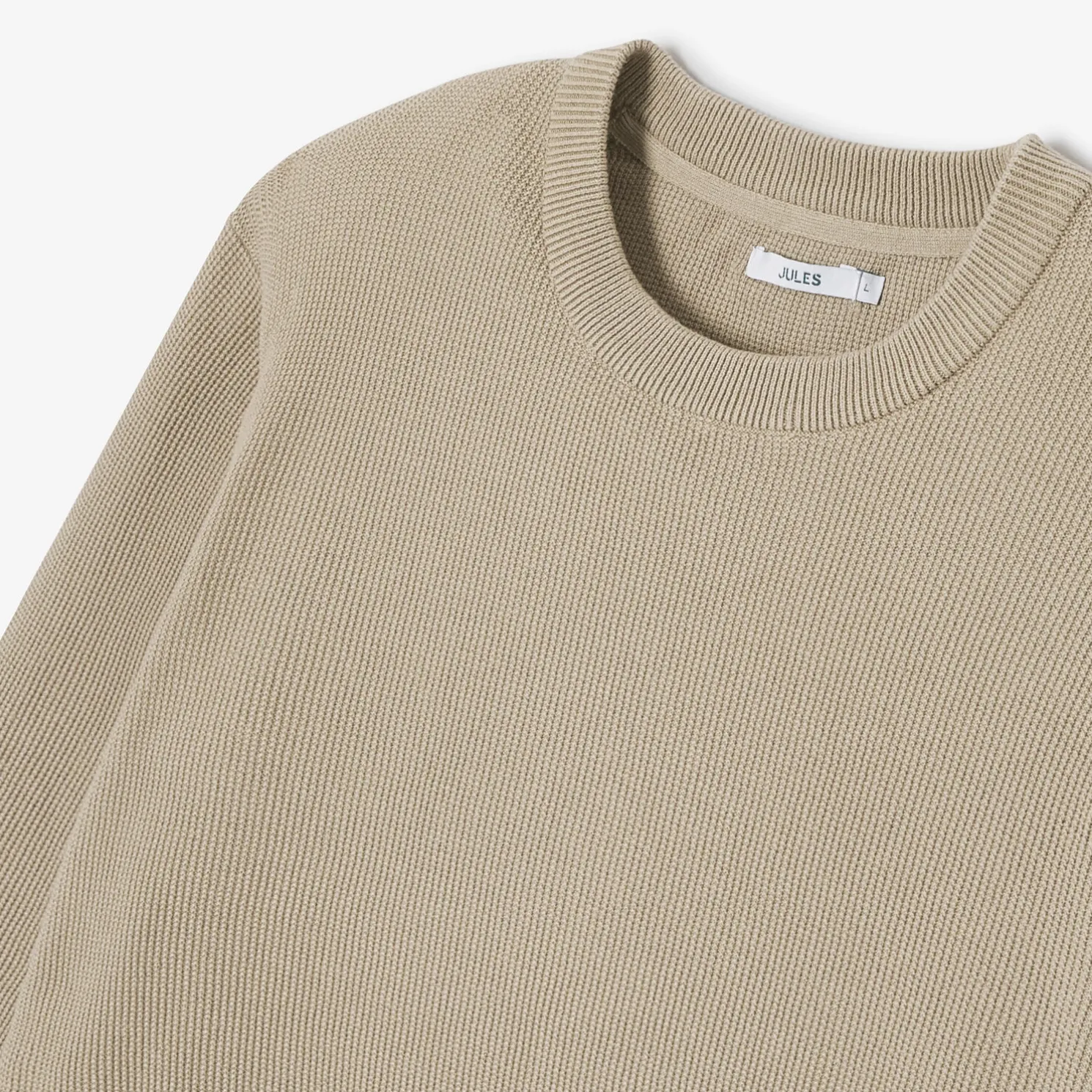 Trui met ronde hals en stekenpatroon