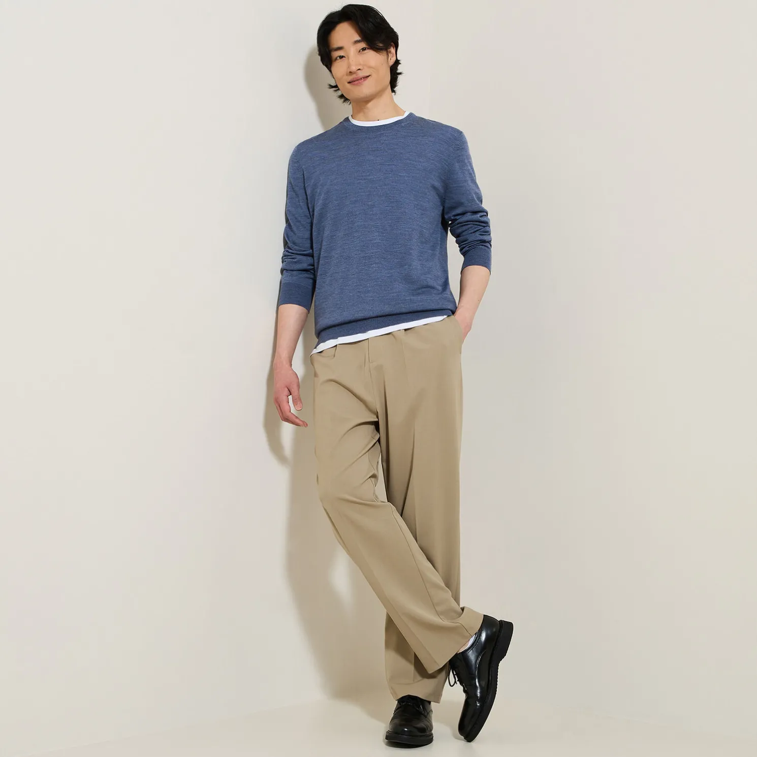 Trui met ronde hals in merinoswol