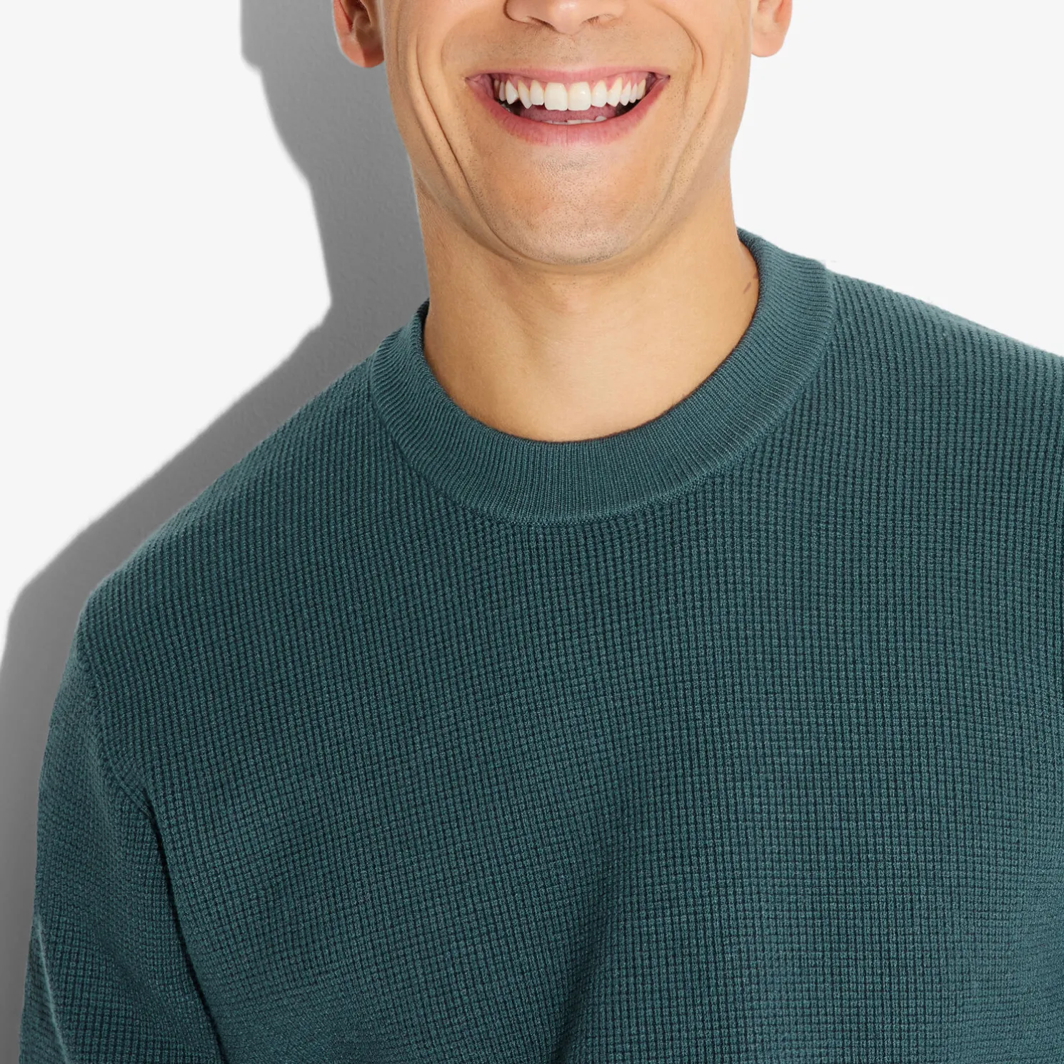 Trui met ronde hals in stekenpatroon