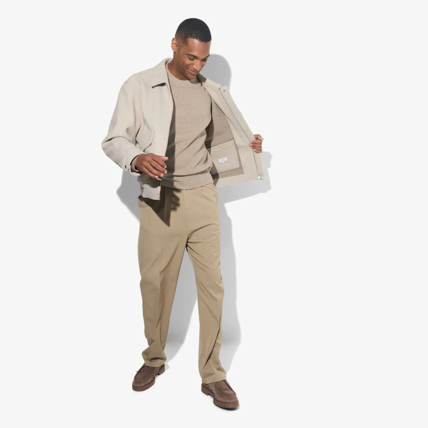 Trui met ronde hals in stekenpatroon