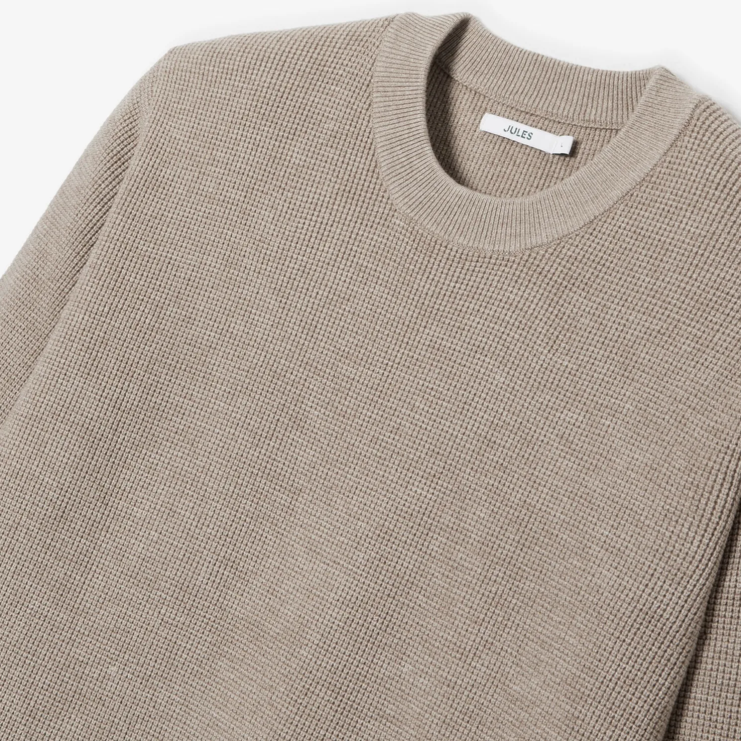 Trui met ronde hals in stekenpatroon