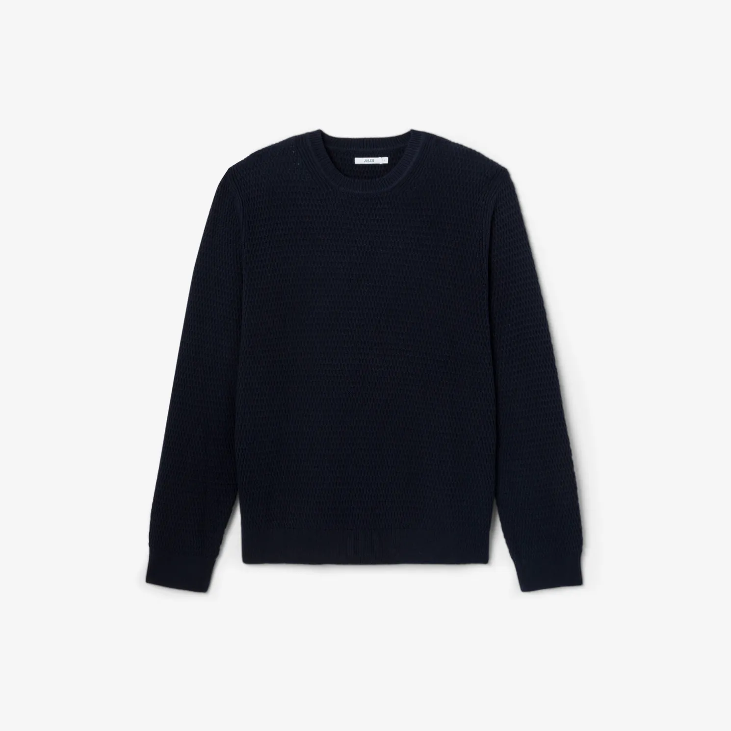 Trui met ronde hals en reliëfsteken