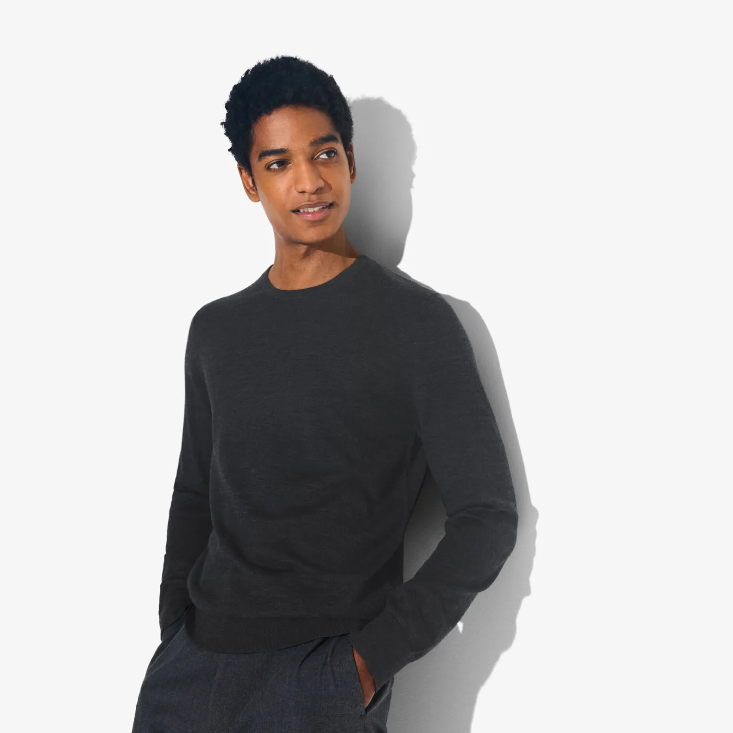 Trui met ronde hals in merinoswol