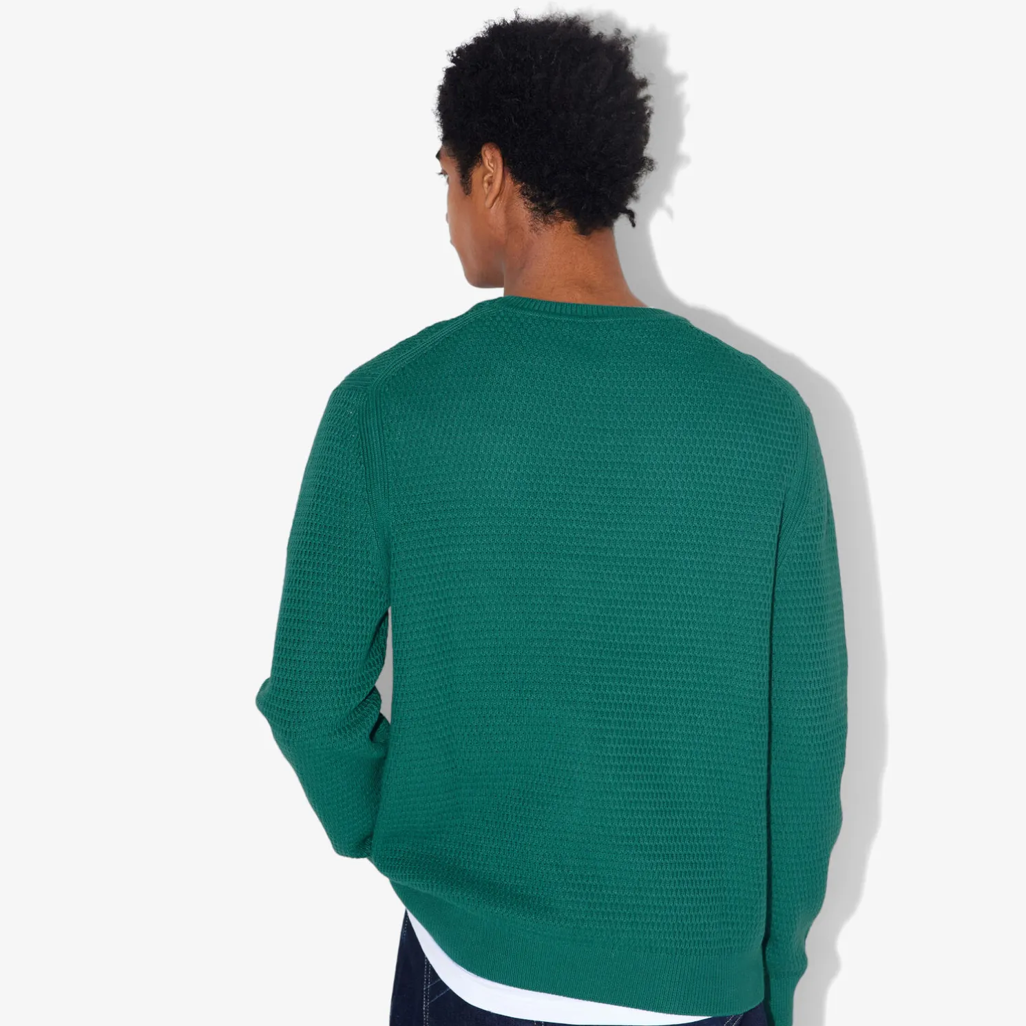 Trui met ronde hals en reliëfsteken