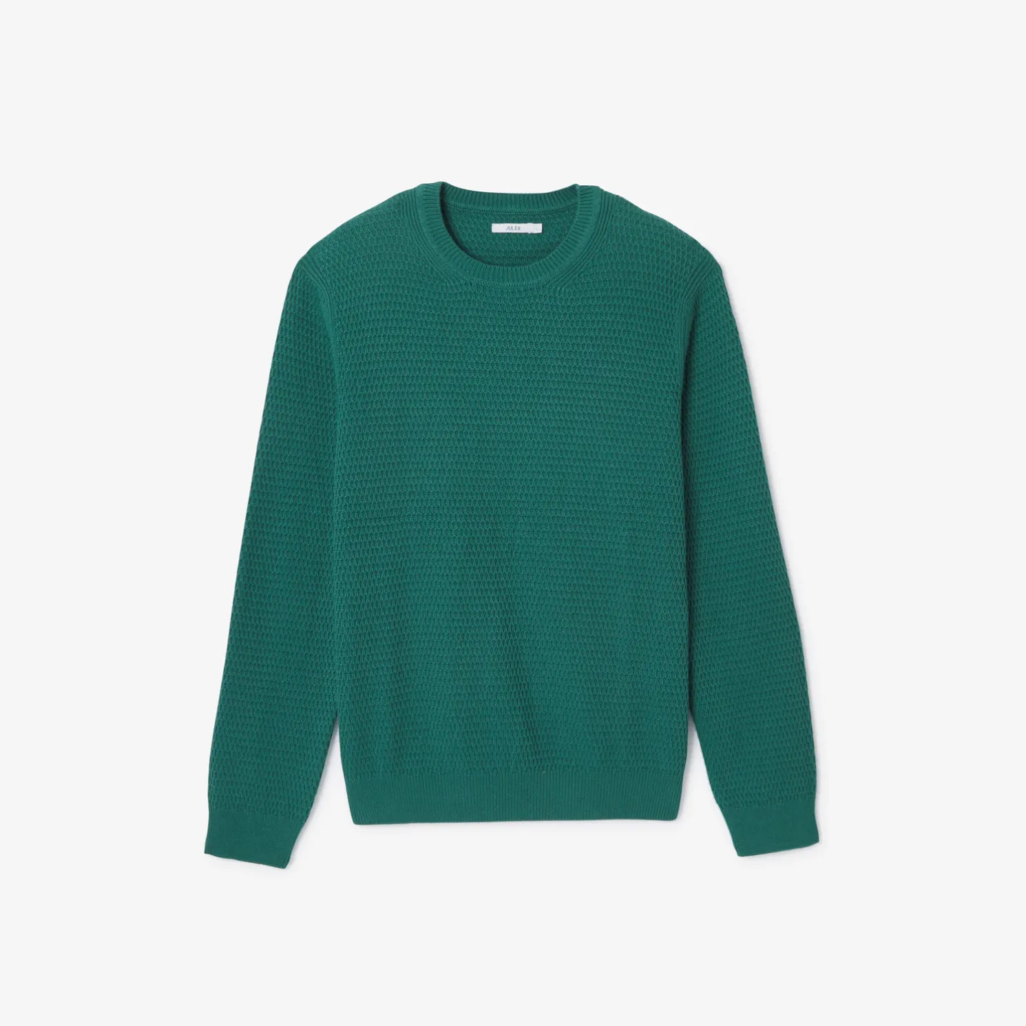 Trui met ronde hals en reliëfsteken