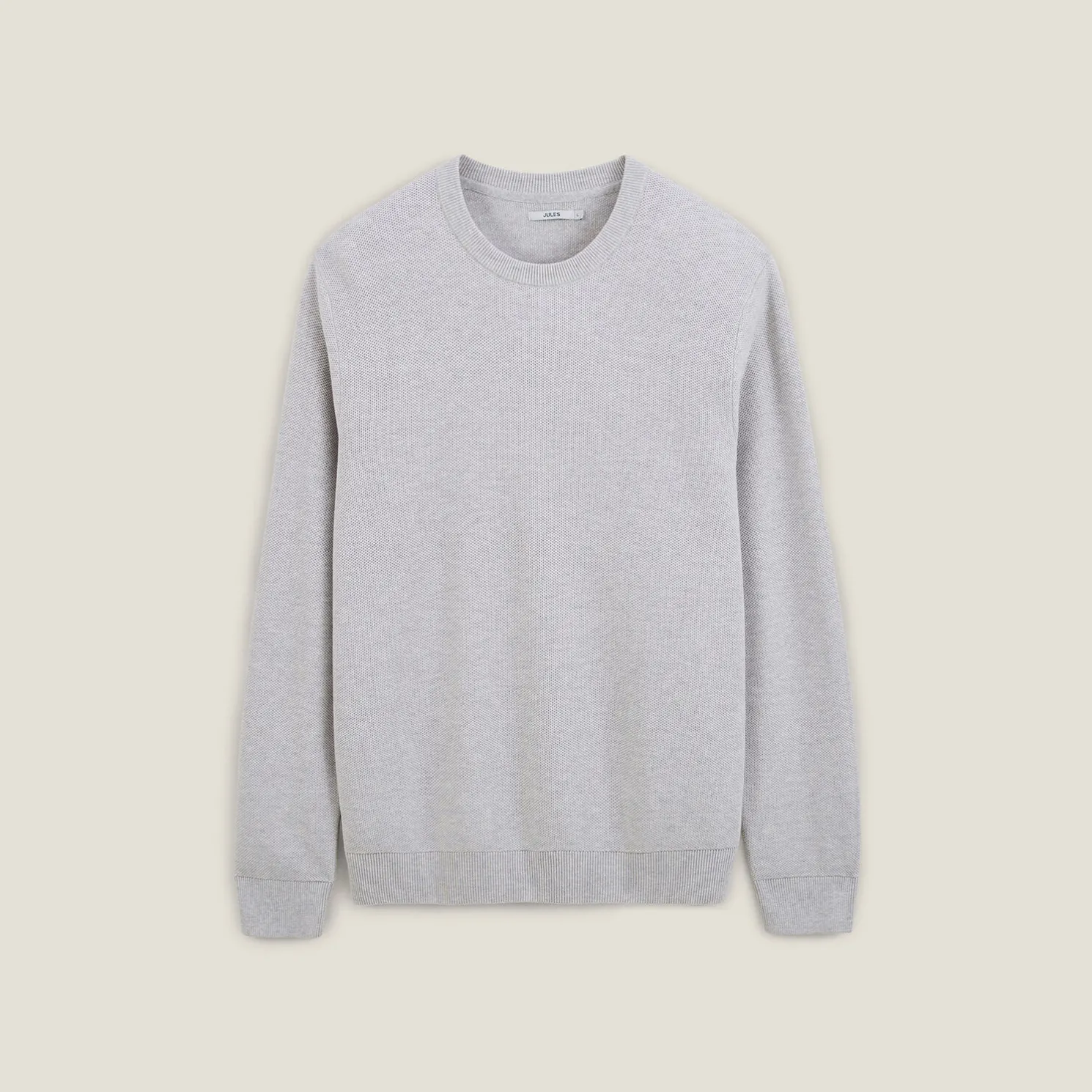 Trui ronde hals, micro honingraat weefpatroon