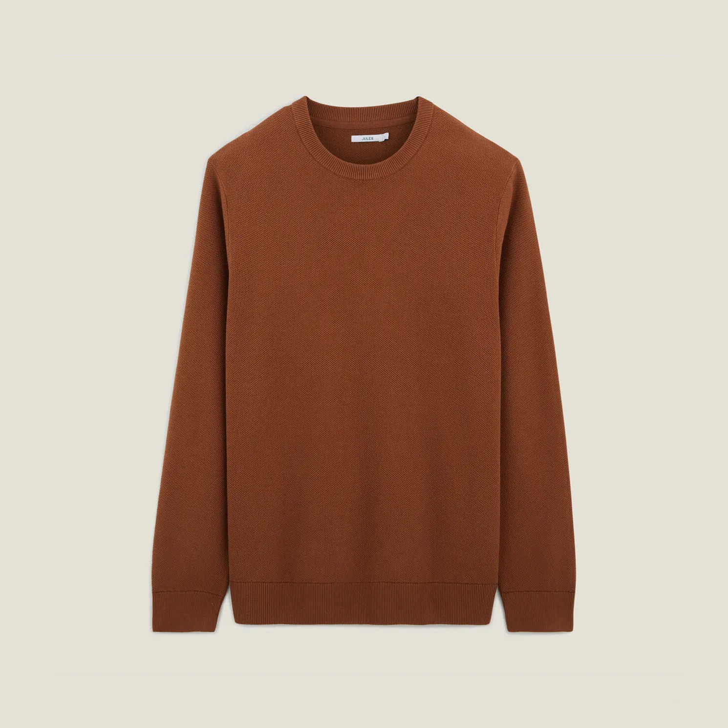 Trui ronde hals, micro honingraat weefpatroon