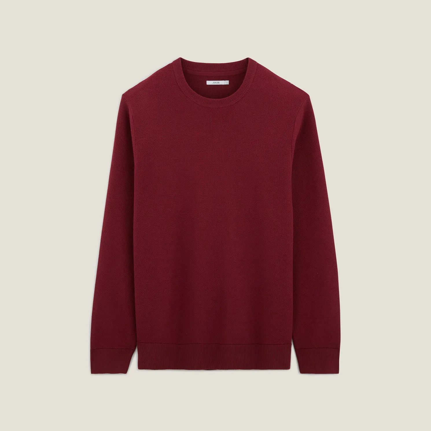 Trui ronde hals, micro honingraat weefpatroon