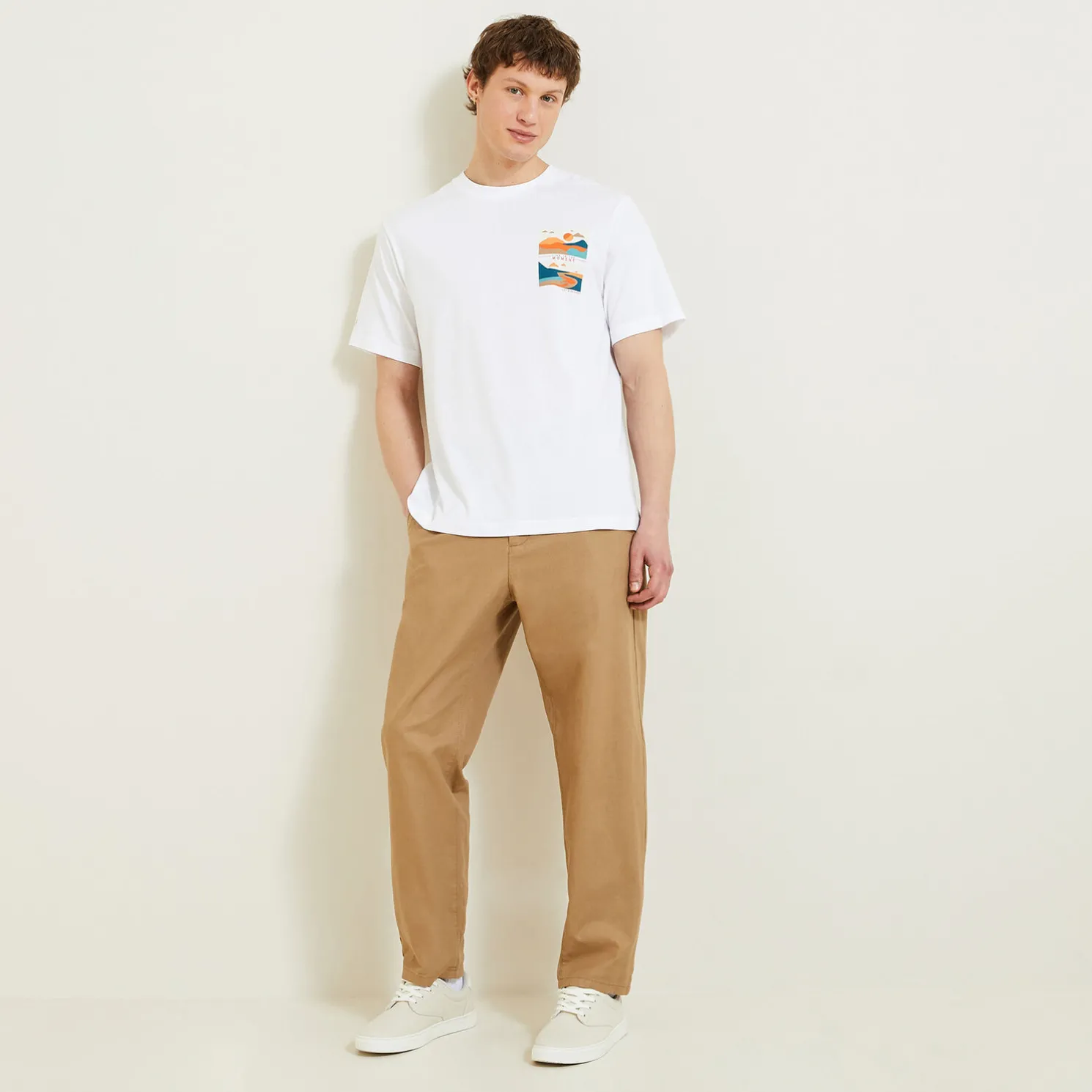 T-shirt aangebrachte landschap-print