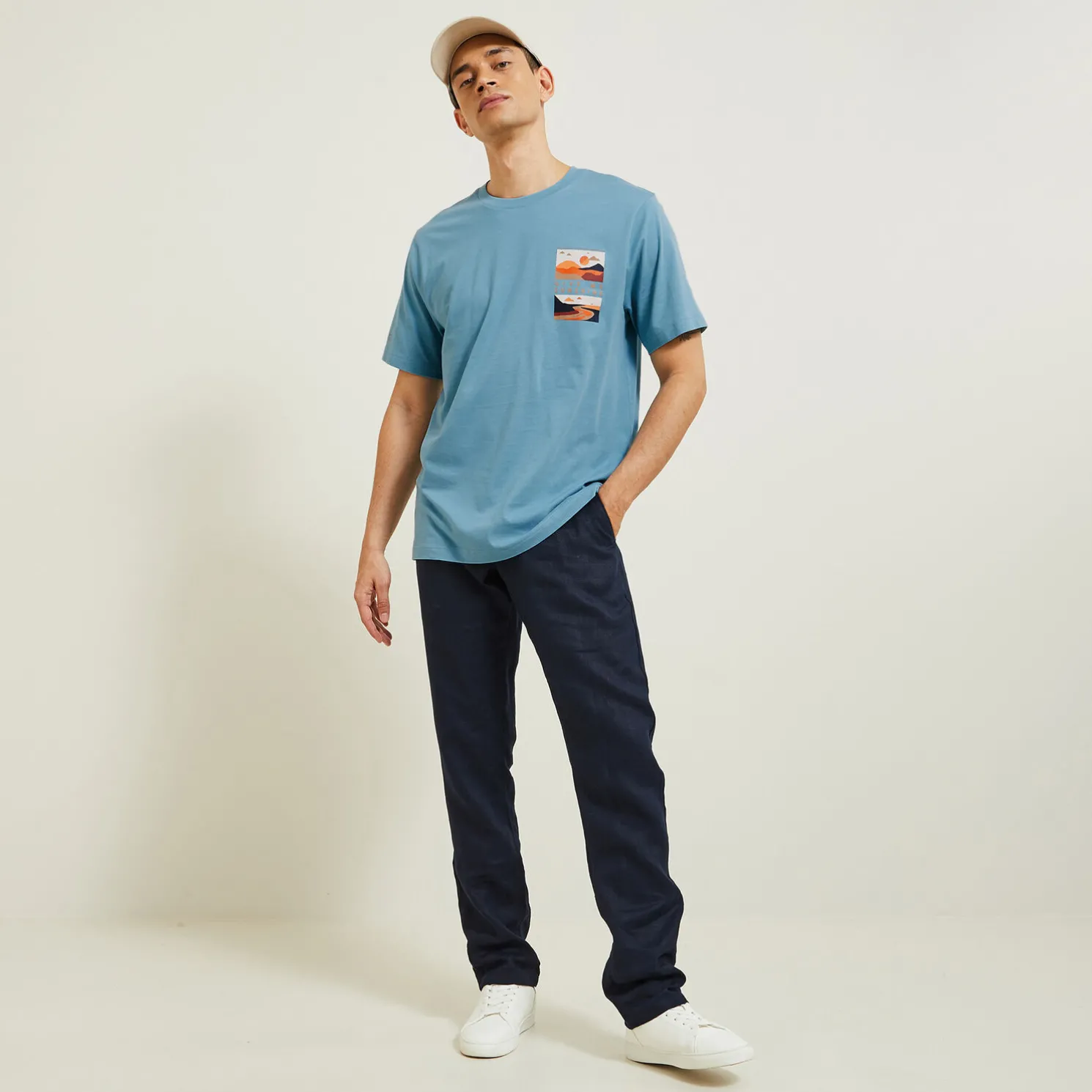 T-shirt aangebrachte landschap-print