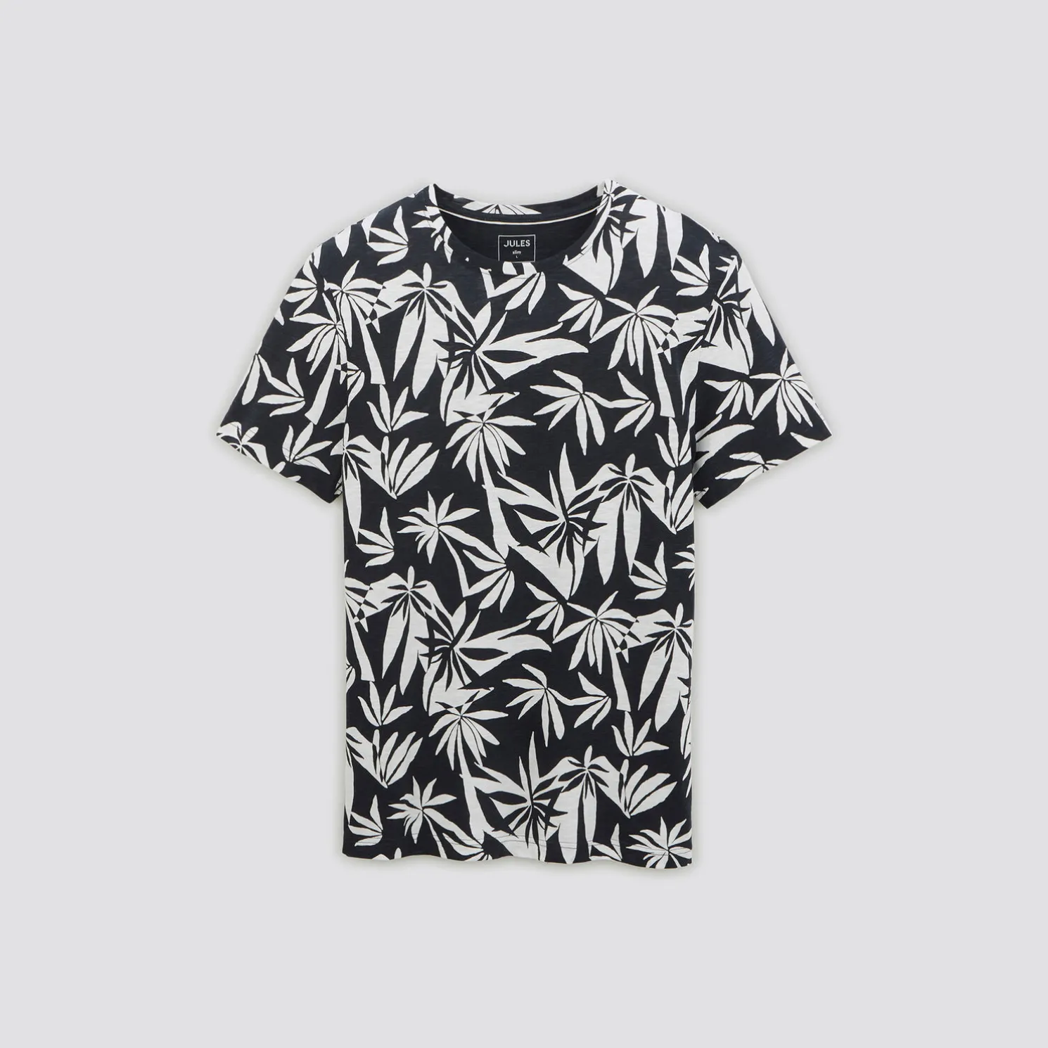 T-shirt met bladprintn