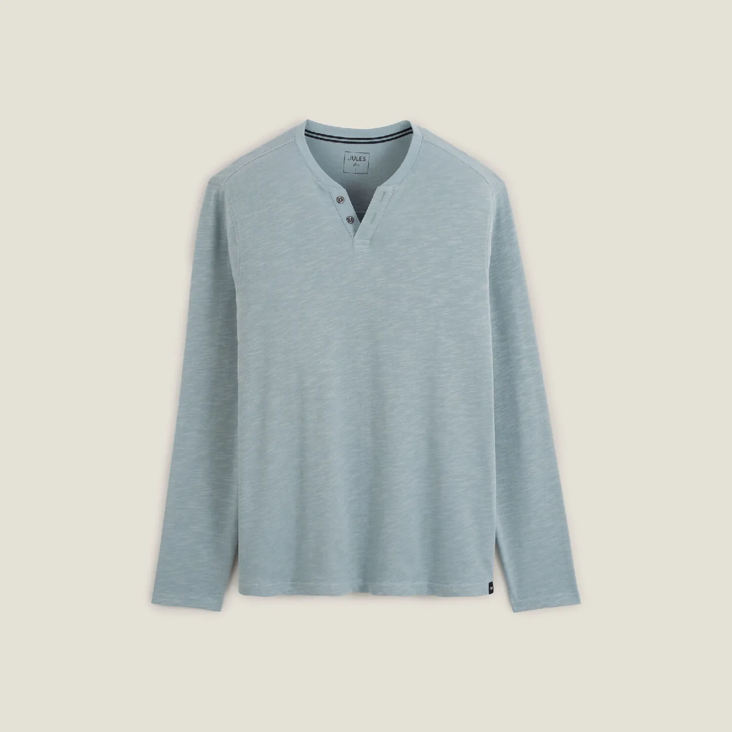 T-shirt met knooplijst en lange mouwen