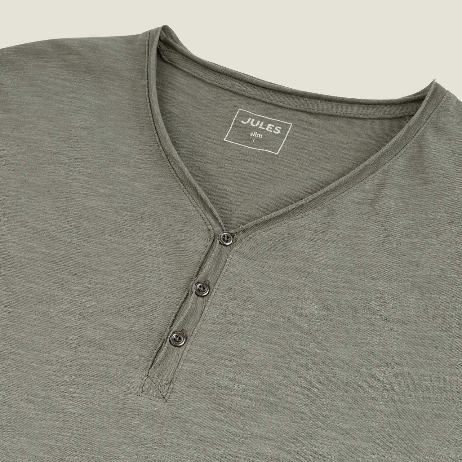 T-shirt met knooplijst in gevlamde stof