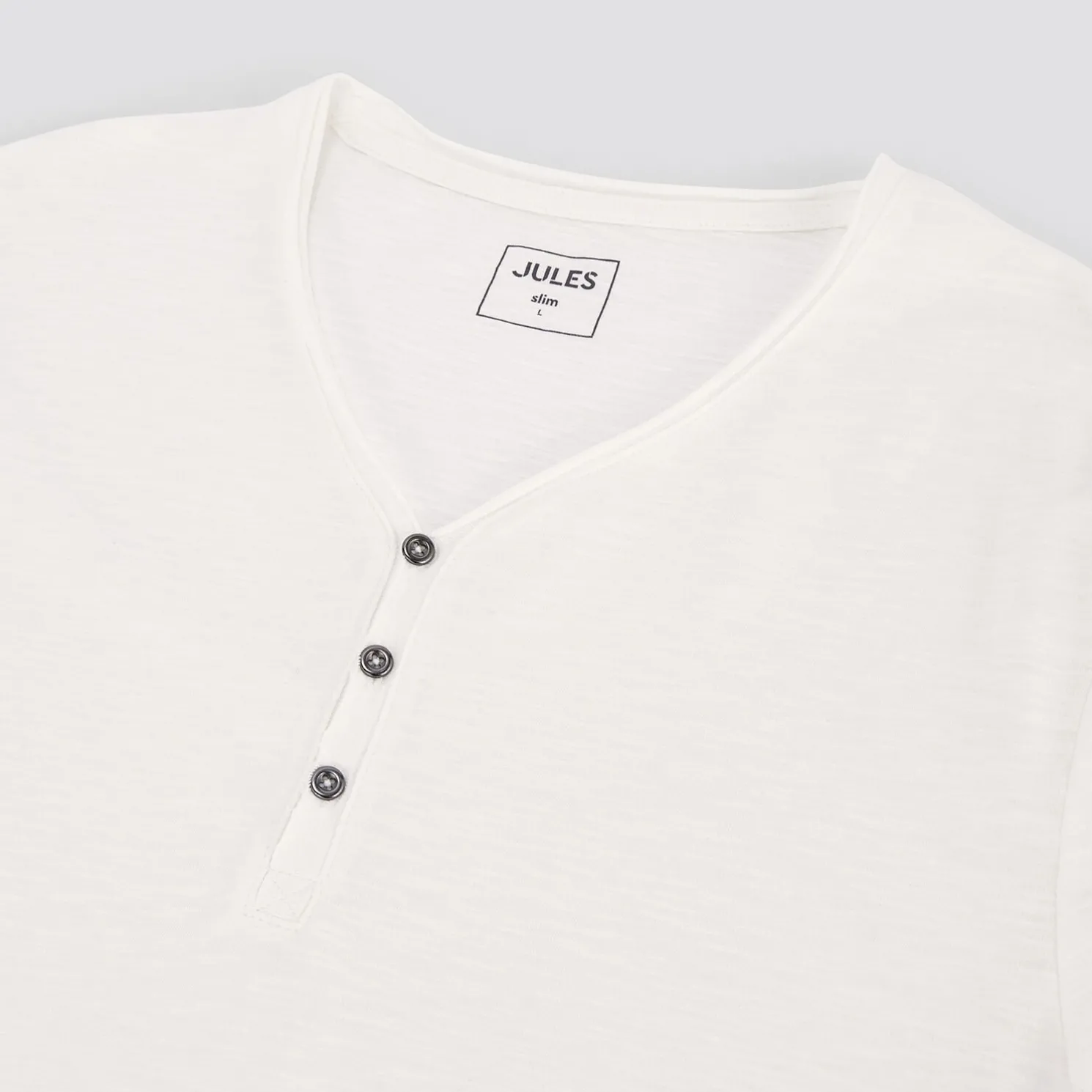 T-shirt met knooplijst in gevlamde stof