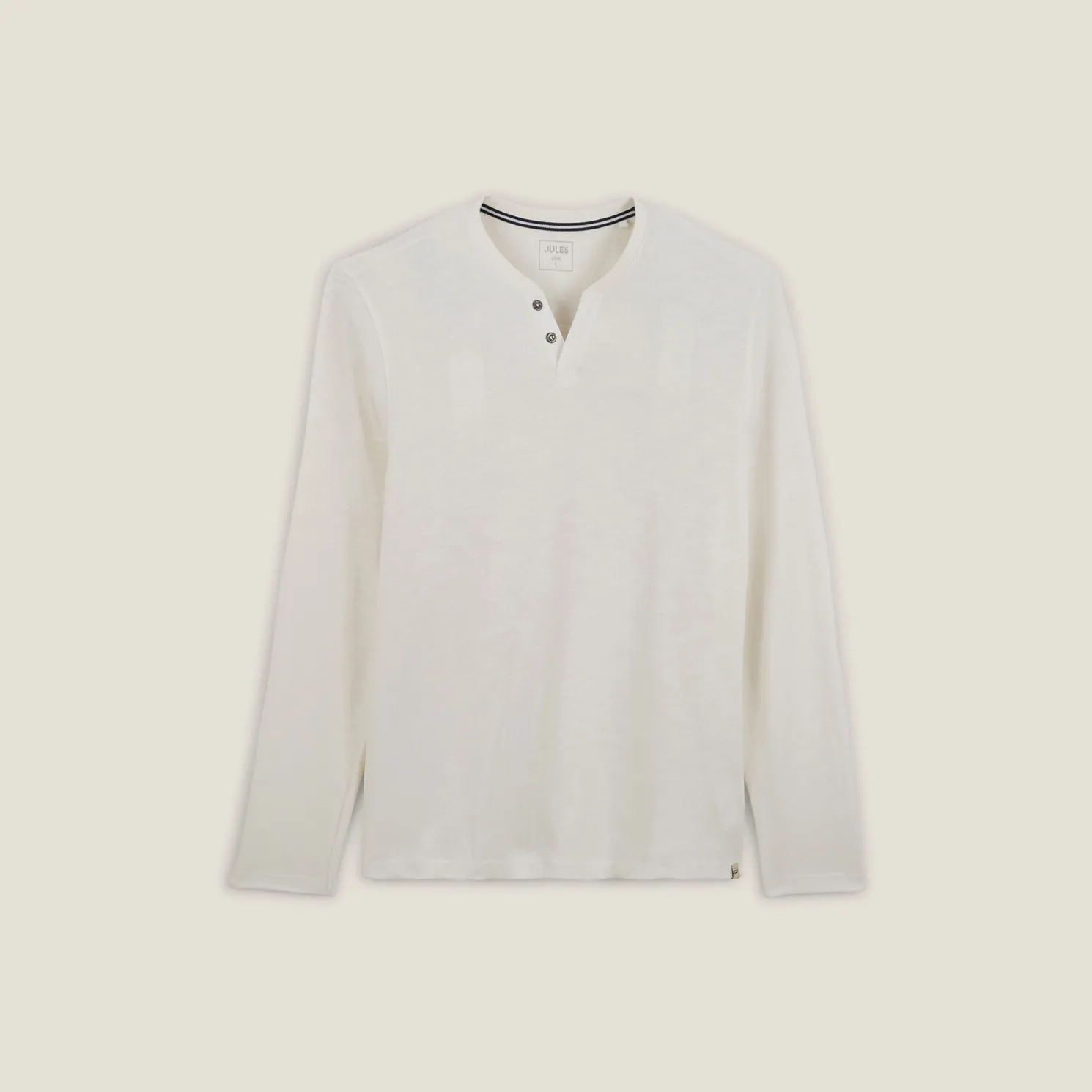 T-shirt met knooplijst en lange mouwen