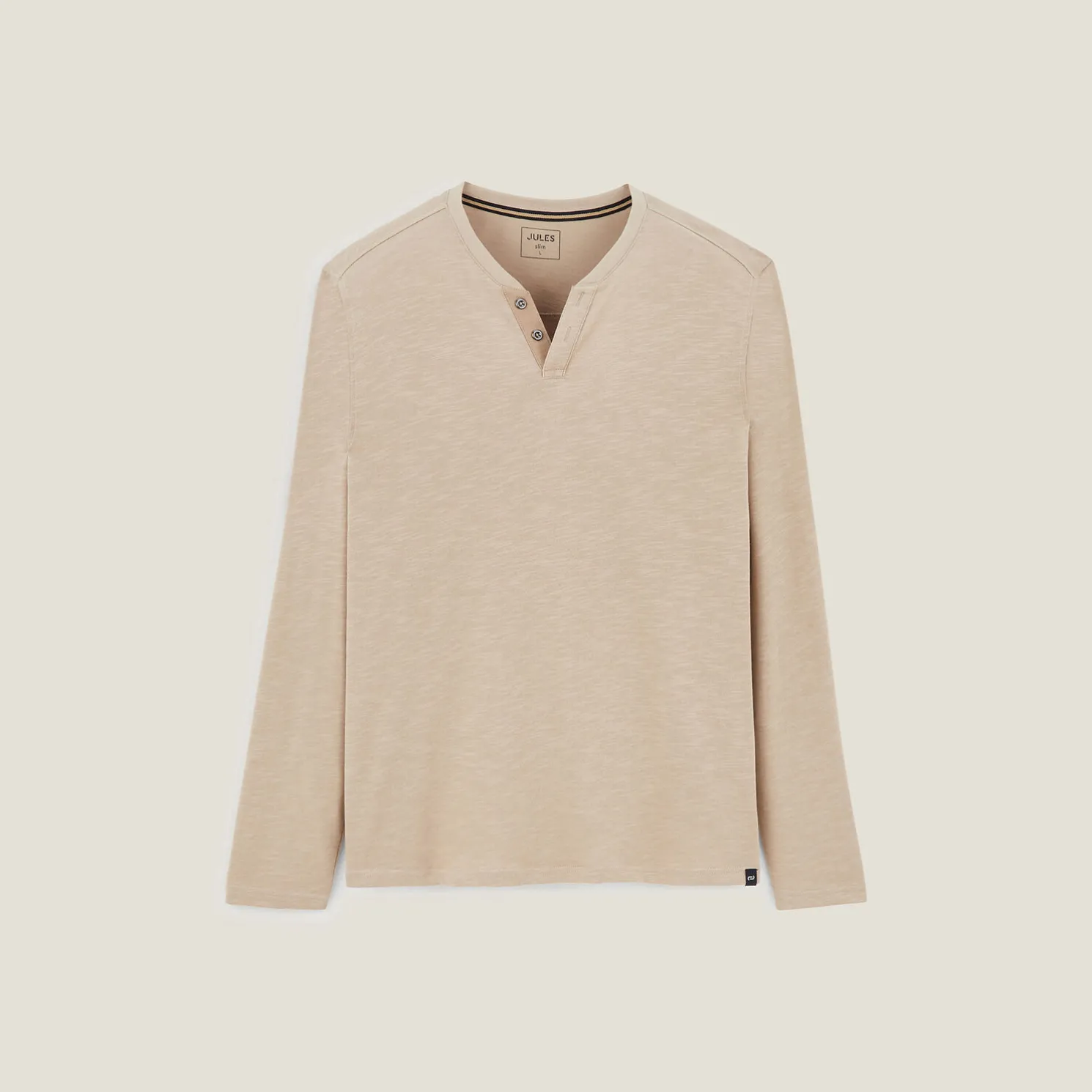 T-shirt met knooplijst en lange mouwen