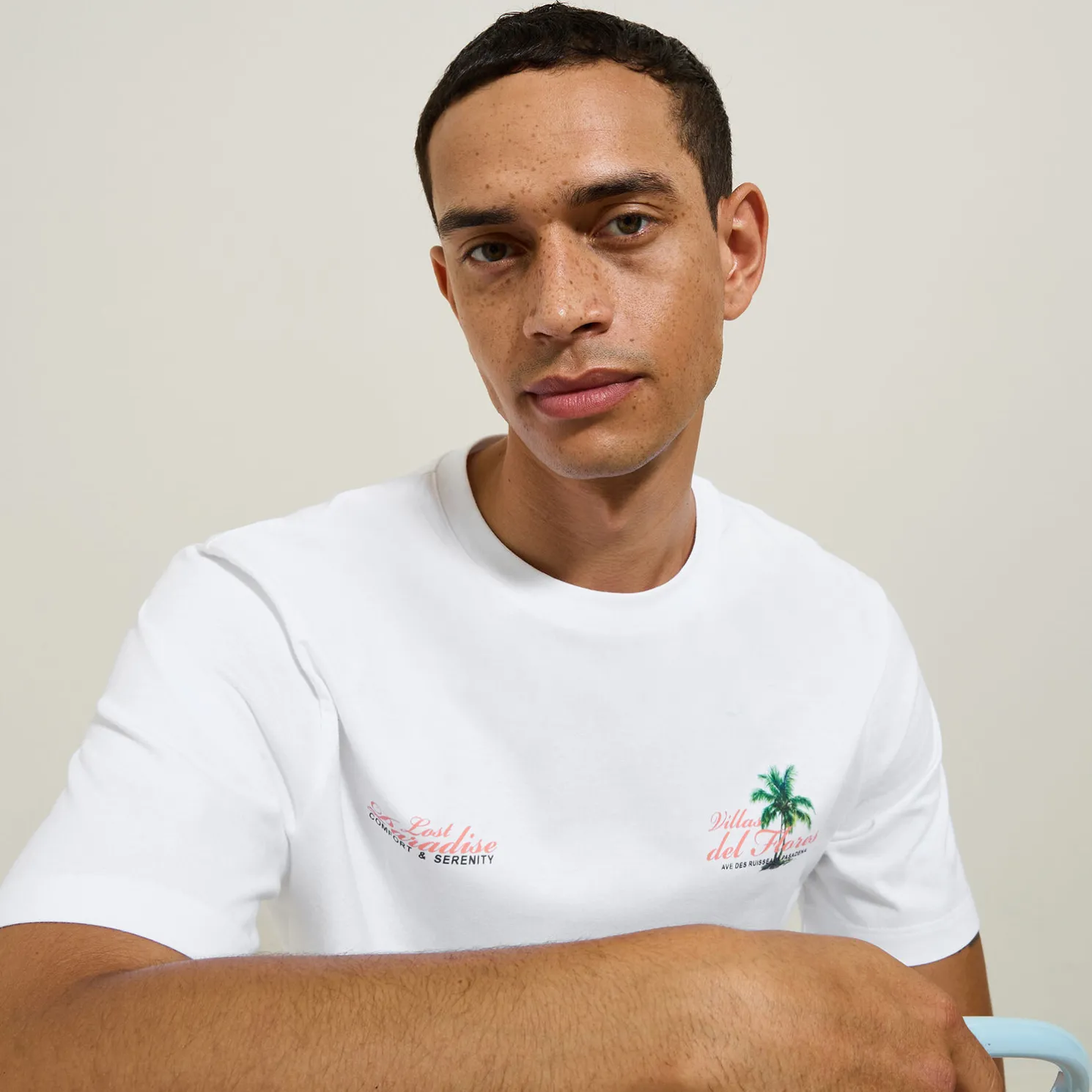 T-shirt met landschap-print op voor-en achterkant