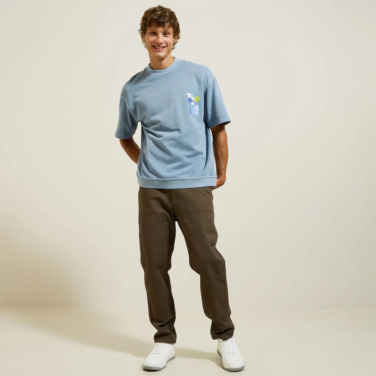 T-shirt met print in molton