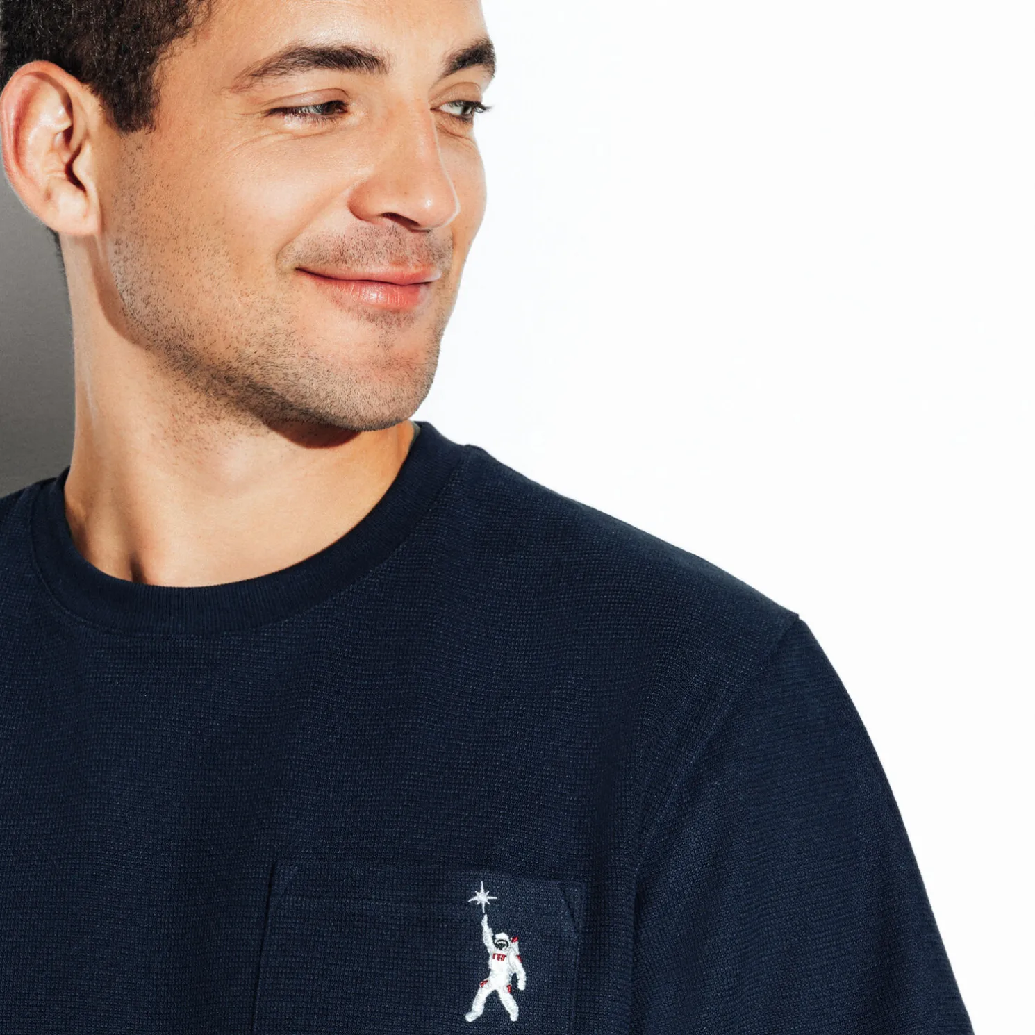 T-shirt met ronde hals in reliëfstof