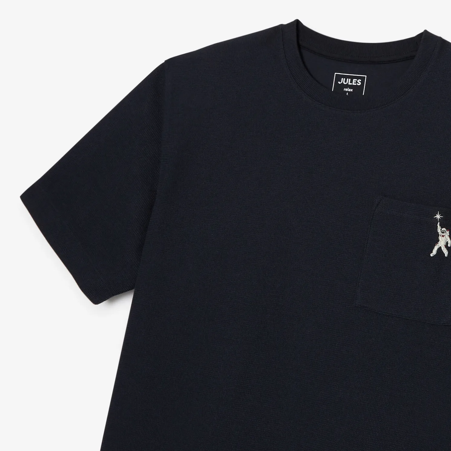 T-shirt met ronde hals in reliëfstof