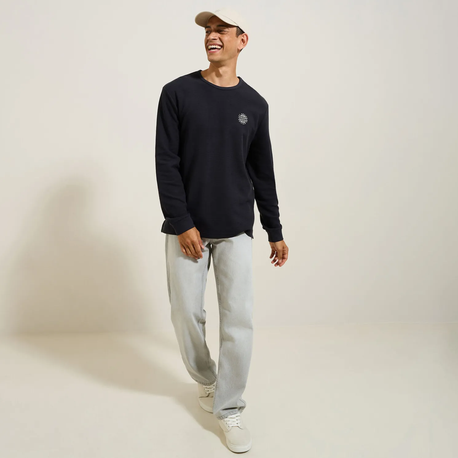 T-shirt met ronde hals en print vooraan